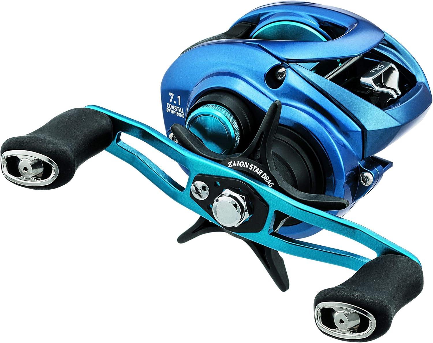 Blue Aluminum Saltwater Baitcasting Reel with Ball Bearings