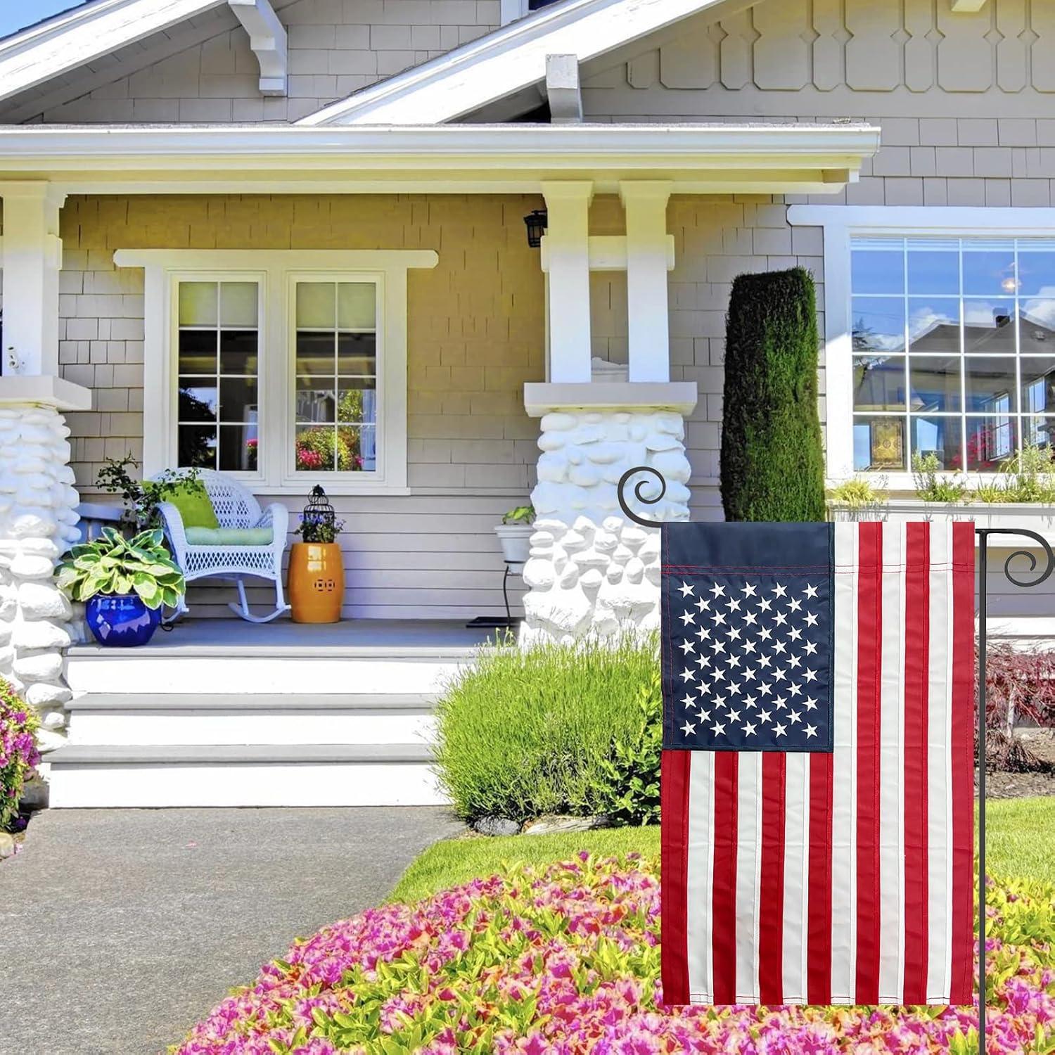 American Flag USA Garden Flag 12 x 18 - Patriotic Double Sided Small American Flags for Yard (American Garden Flag)