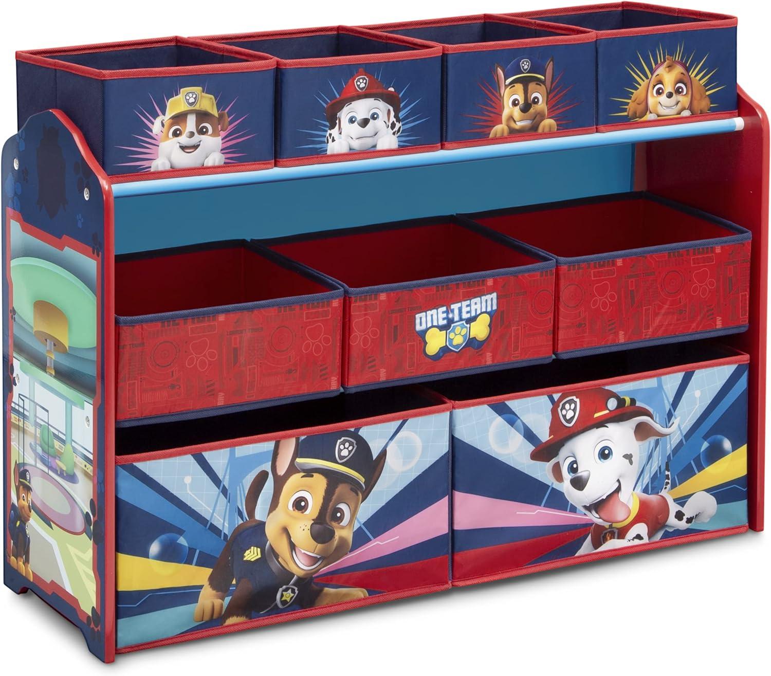 PAW Patrol Deluxe 9 Bin Red and Blue Toy Organizer