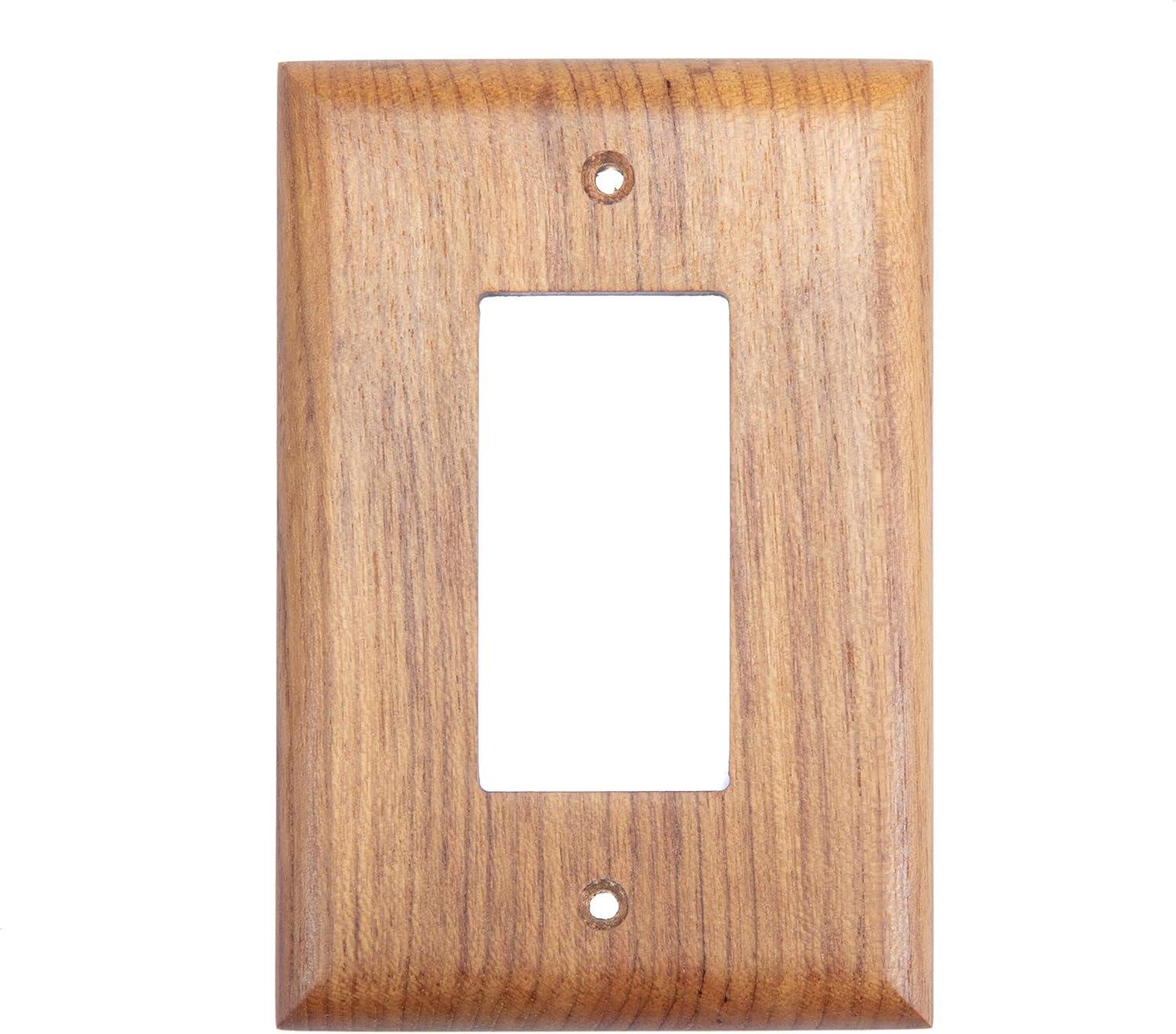 Solid Teak Natural Finish Ground Fault Outlet Cover