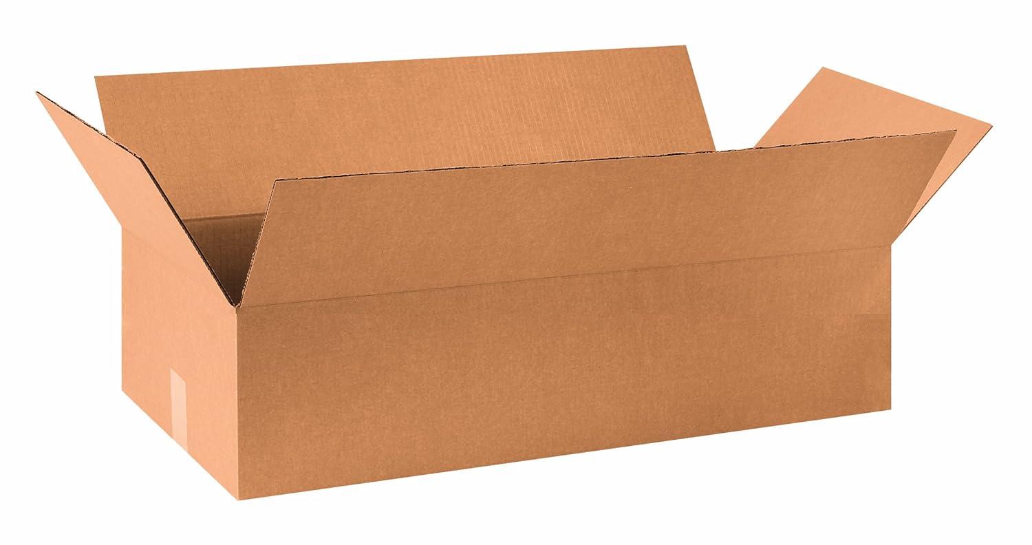 Eco-Friendly Kraft Corrugated Storage Box 30" x 14" x 7" - Pack of 10