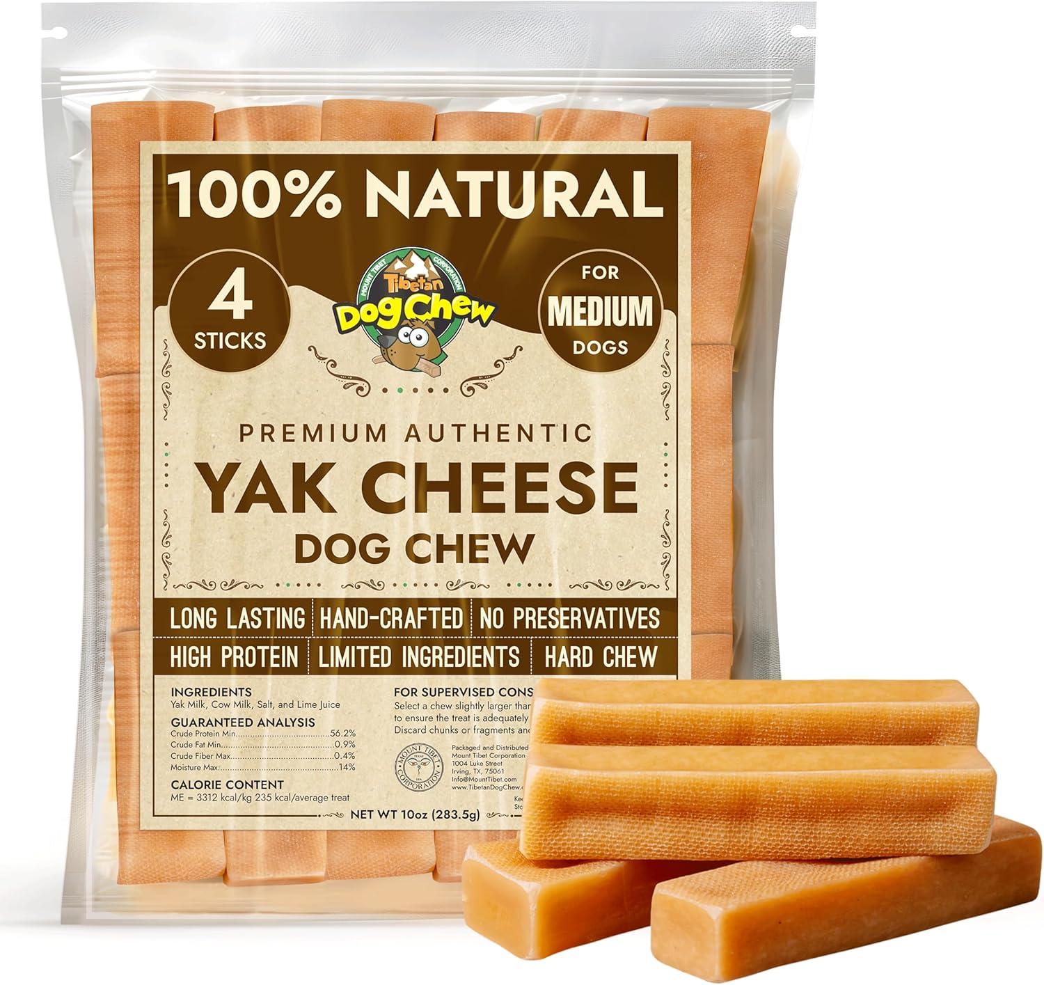 Medium Natural Yak Cheese Dog Chew Sticks for Dental Care