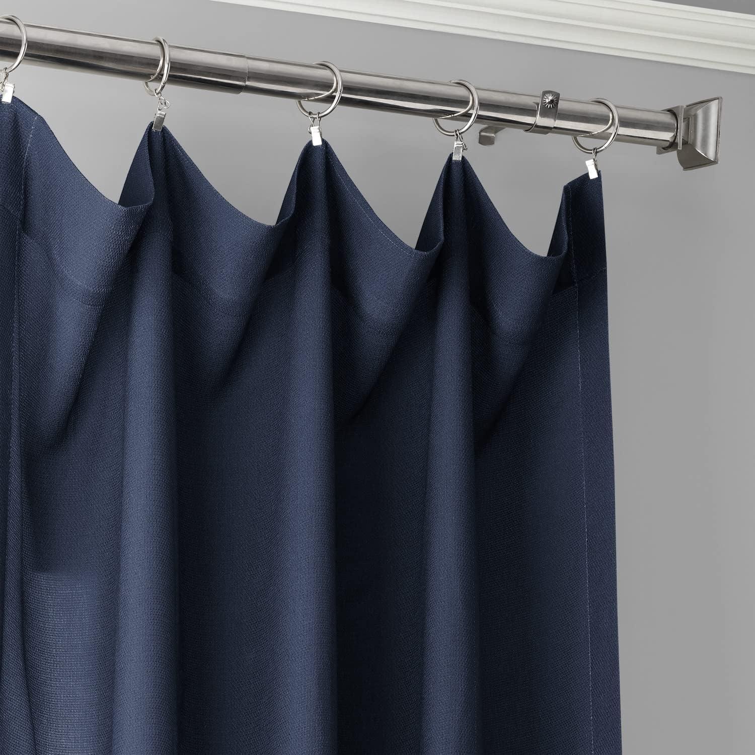 Ombre Blue Faux Linen Sheer Curtain (1 Panel), Ombre Blue, 50W X 96L