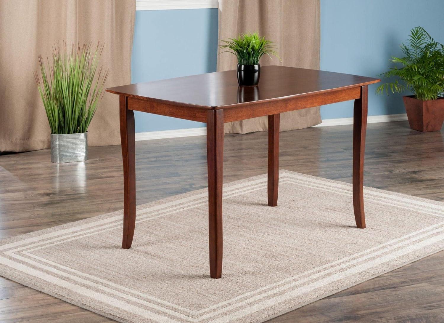 Winsome Inglewood Dining Table Walnut: Modern Rectangle Kitchen Table for 4, Wood Frame & Surface