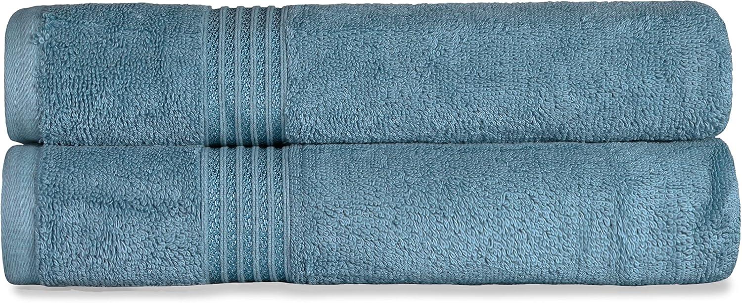 SUPERIOR Egyptian Cotton 2-Piece Bath Sheet Towel Set, Oversized Body Towels for Adults and Kids, Large Towel for Bath, Shower, Guest Bathroom, Spa, Gym, Resort, Essentials, Airbnb - Sapphire Sapphire Bath Sheet (2-Pack)