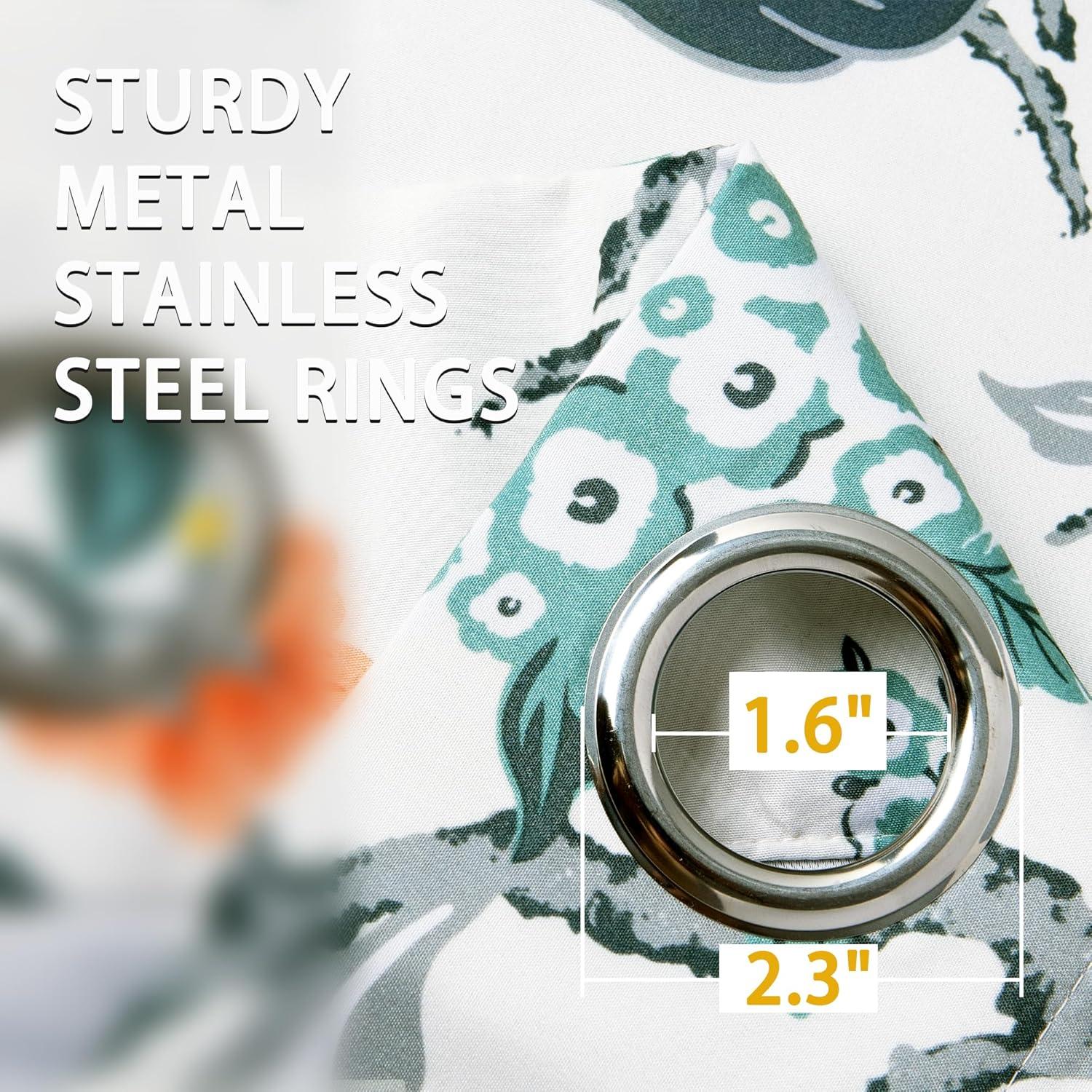 DriftAway Ada Floral Lined Thermal Insulated Room Darkening Blackout Grommet Window Curtains, 2 Panels, 52" x 63", Ivory Orange Teal