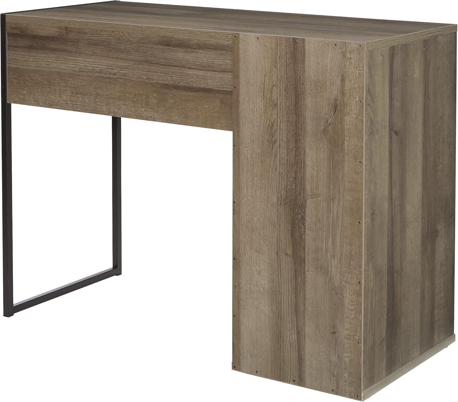 OSP Home Furnishings Ravel 40"W Wood Desk with Open Storage in Grey Oak