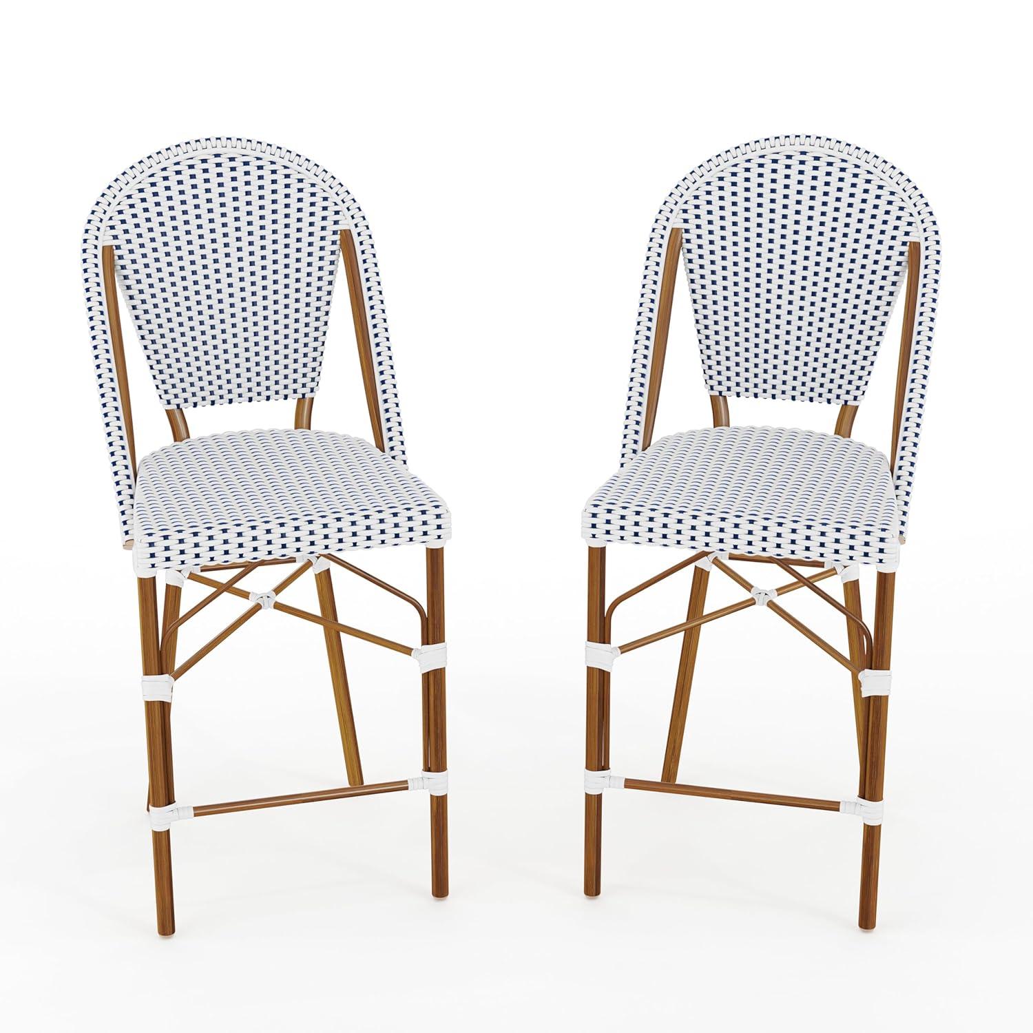 Martha Stewart Martha Stewart Lily Pond All-Weather Stackable Patio Bistro Counter Stools (Set of 2)