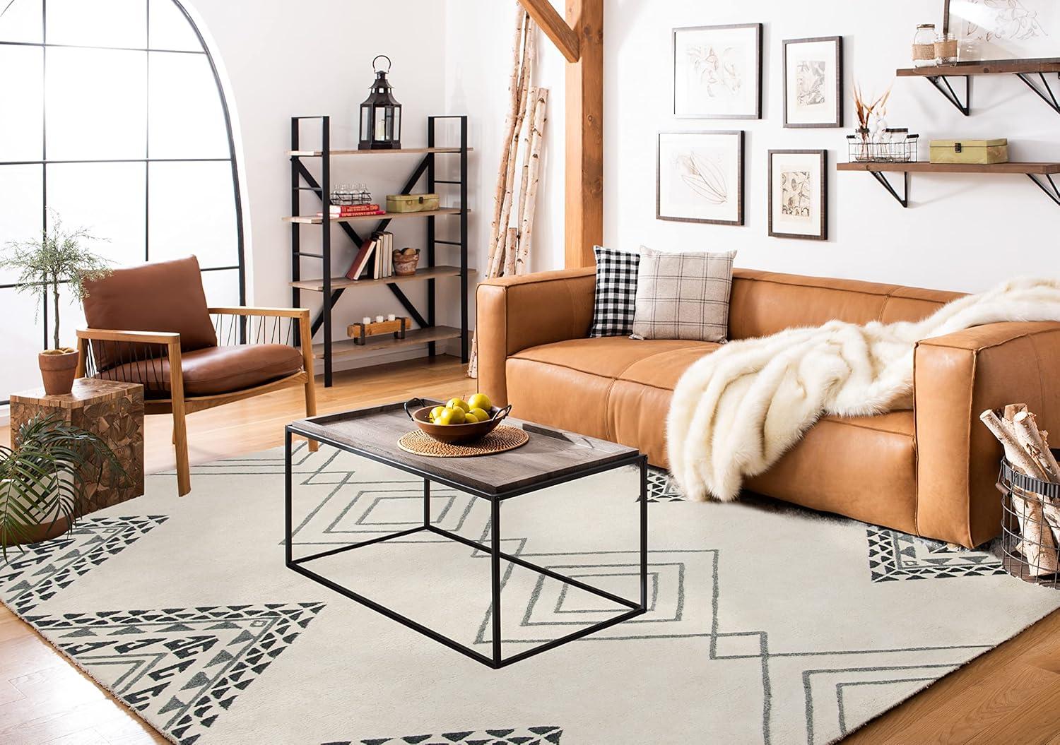 Casablanca CSB301 Hand Tufted Indoor Area Rug - Ivory/Grey - 4'x6' - Safavieh