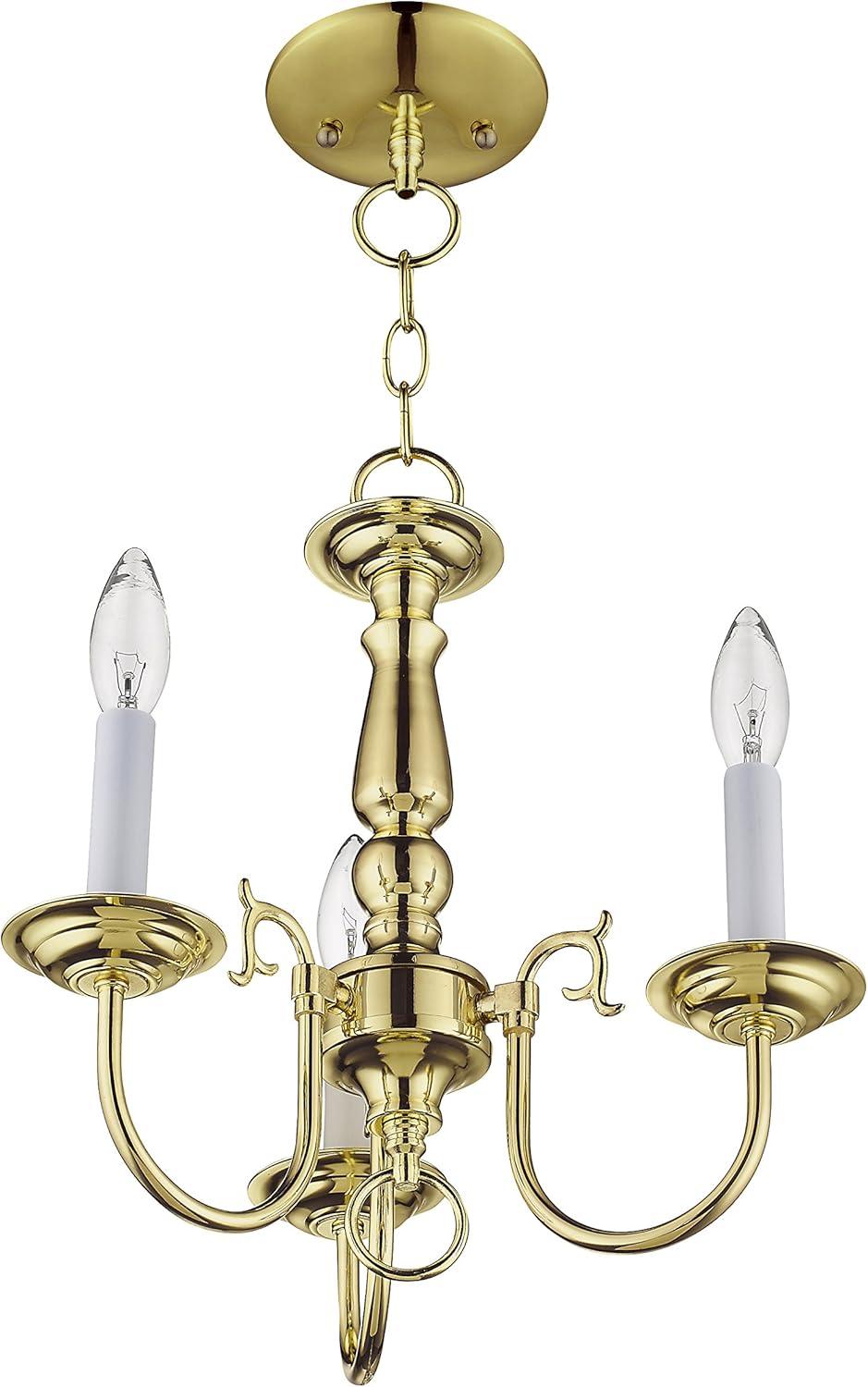 Livex Lighting Williamsburgh 3 - Light Chandelier in  Polished Brass