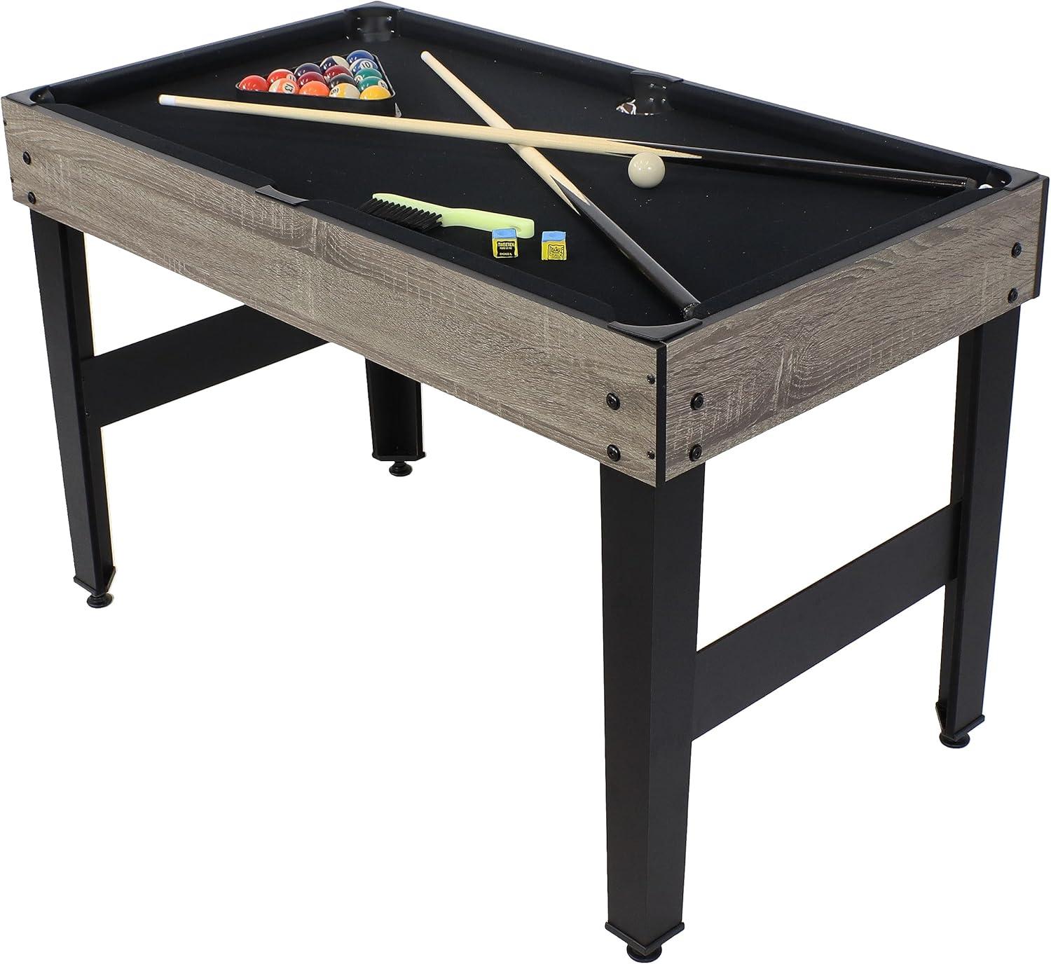 Sunnydaze 10-in-1 Multi-Game Table with Billiards, Foosball, Hockey, Ping Pong, Chess, Checkers, Backgammon, Shuffleboard, Bowling, and Cards - 49.5"