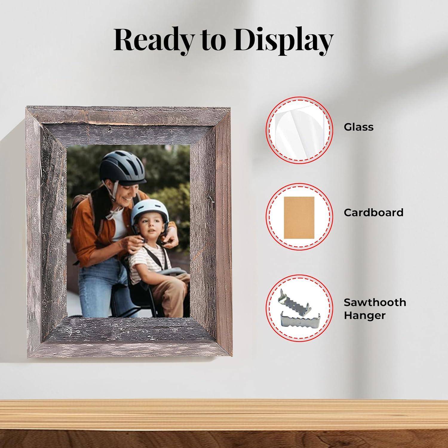 Kattan Weathered Gray Wood Beveled Picture Frame