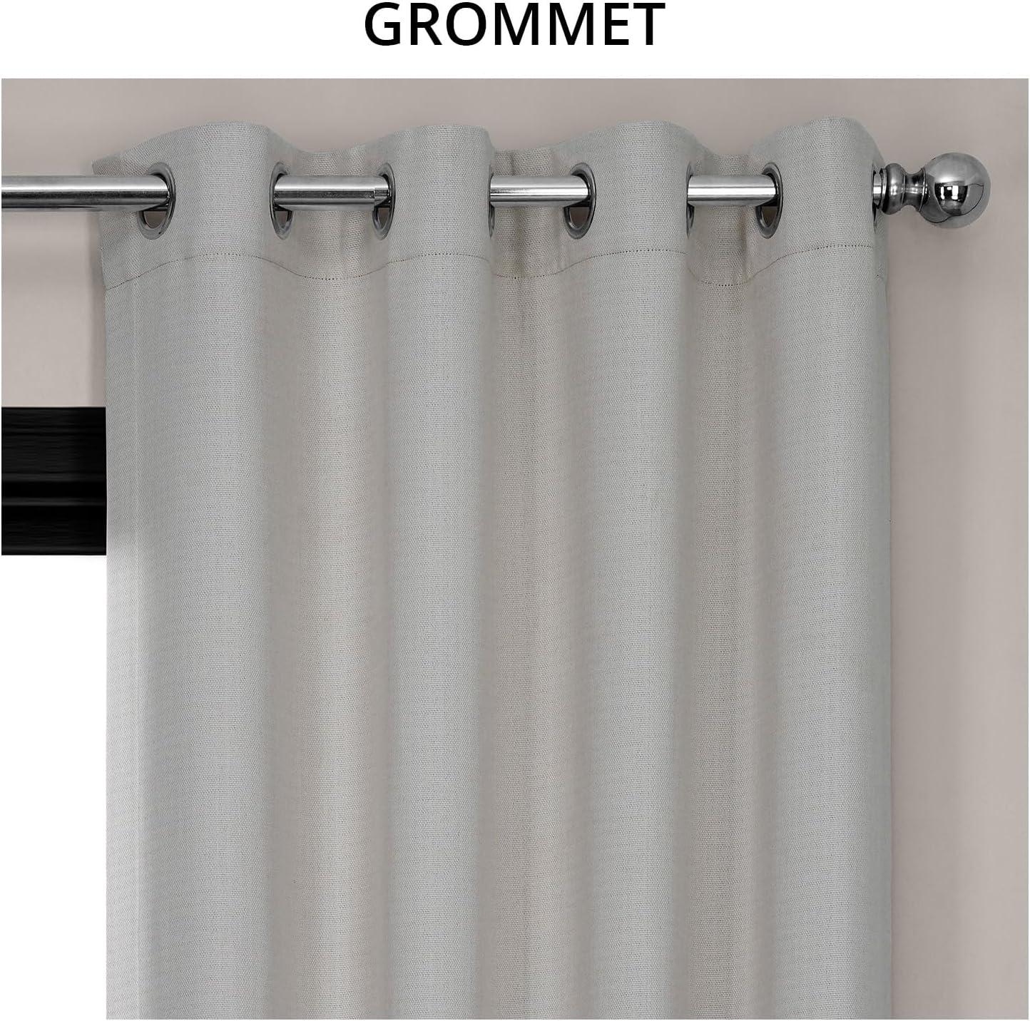 Birch Faux Linen Grommet Room Darkening Curtain (1 Panel), Birch, 50W X 120L