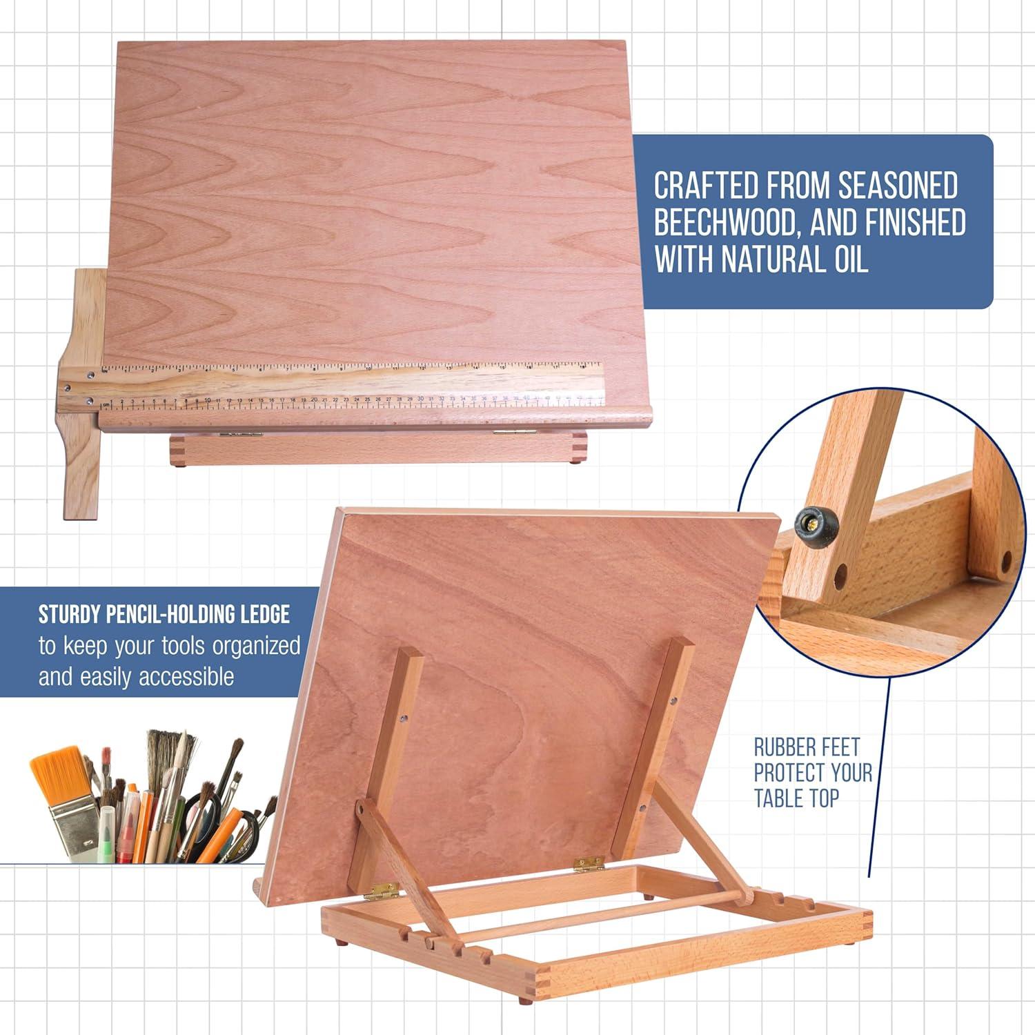 US Art Supply "Sketch Master" Adjustable Wood Artist Drawing & Sketching Board
