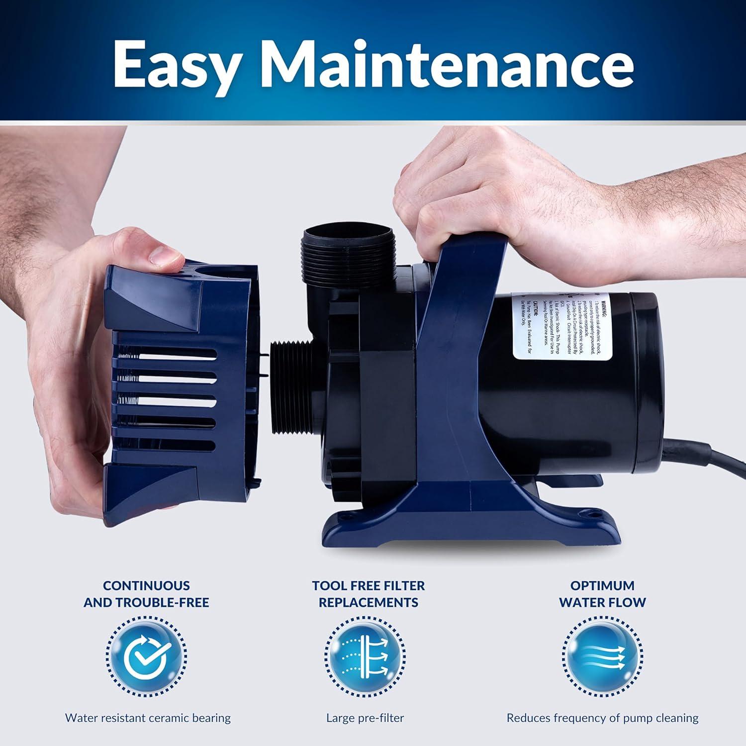 3100GPH Cyclone Pump with 33' Cord - Blue - Alpine Corporation: Submersible, Ceramic Shaft, Vortex Impeller