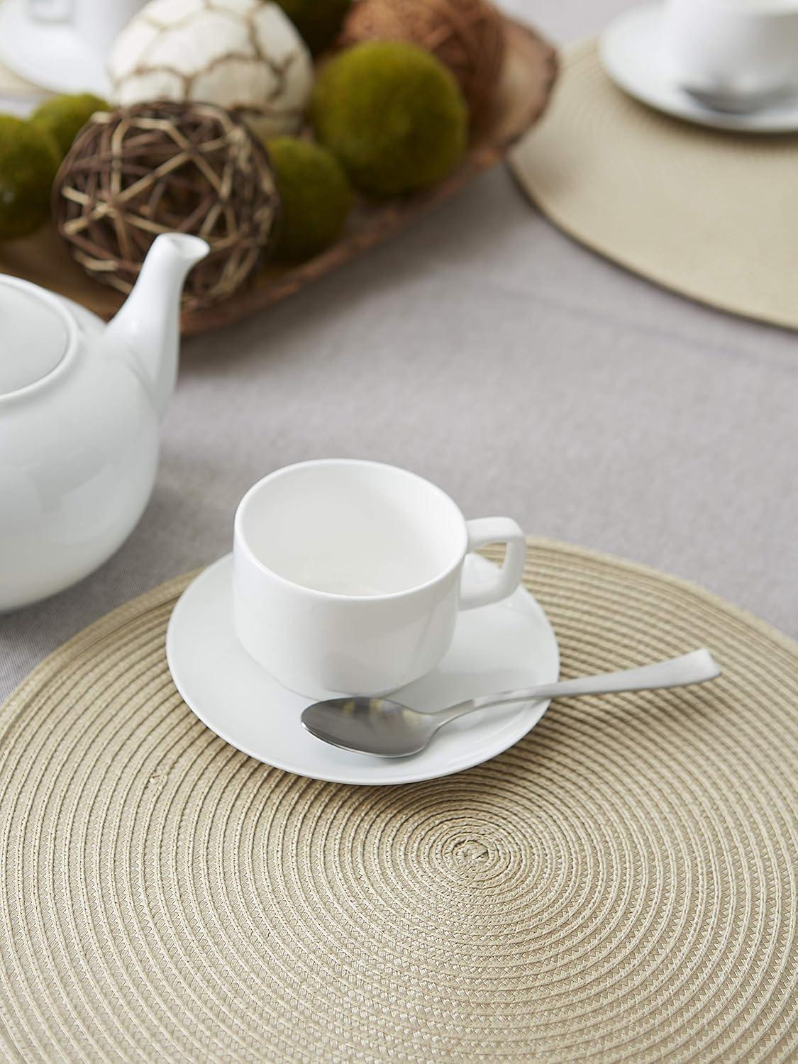 DII Round Woven Kitchen Placemat Set, Set of 6, 15" Diameter, 100% Polypropylene, Multiple Colors/Set Sizes