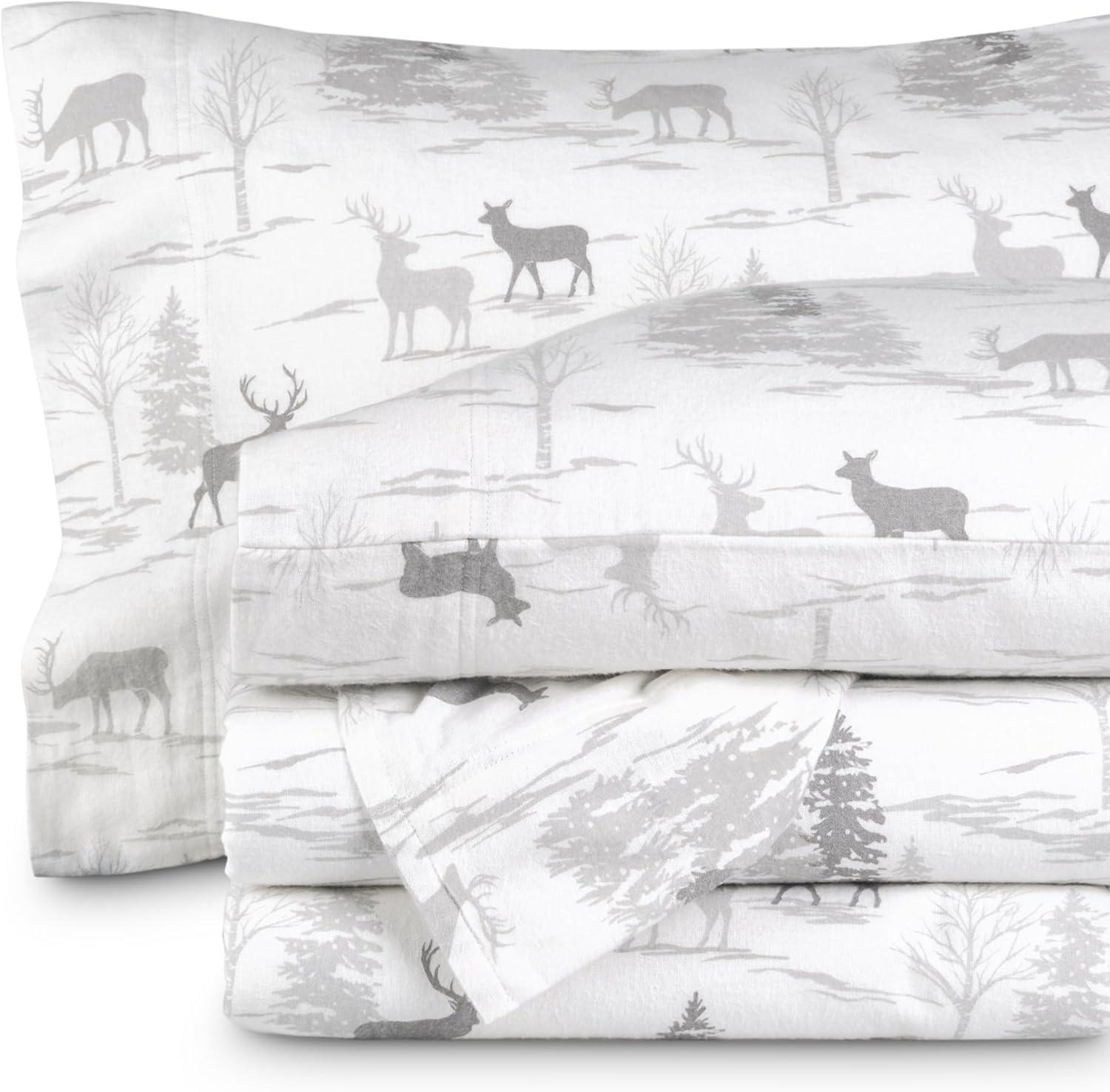Elk Cotton Flannel Twin XL Sheet Set by Bare Home