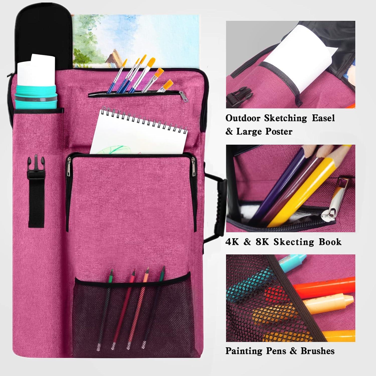 Pink 18 x 24 Oxford Fabric Artist Portfolio Backpack