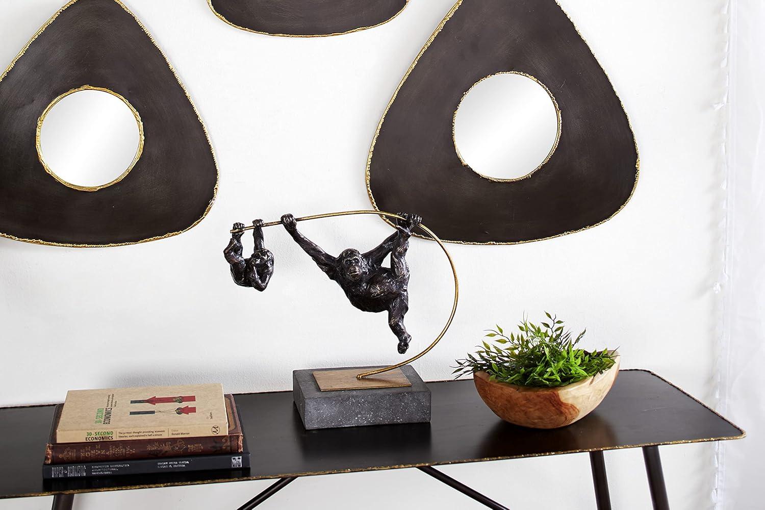 9" x 15" Black Polystone People Sculpture, by DecMode