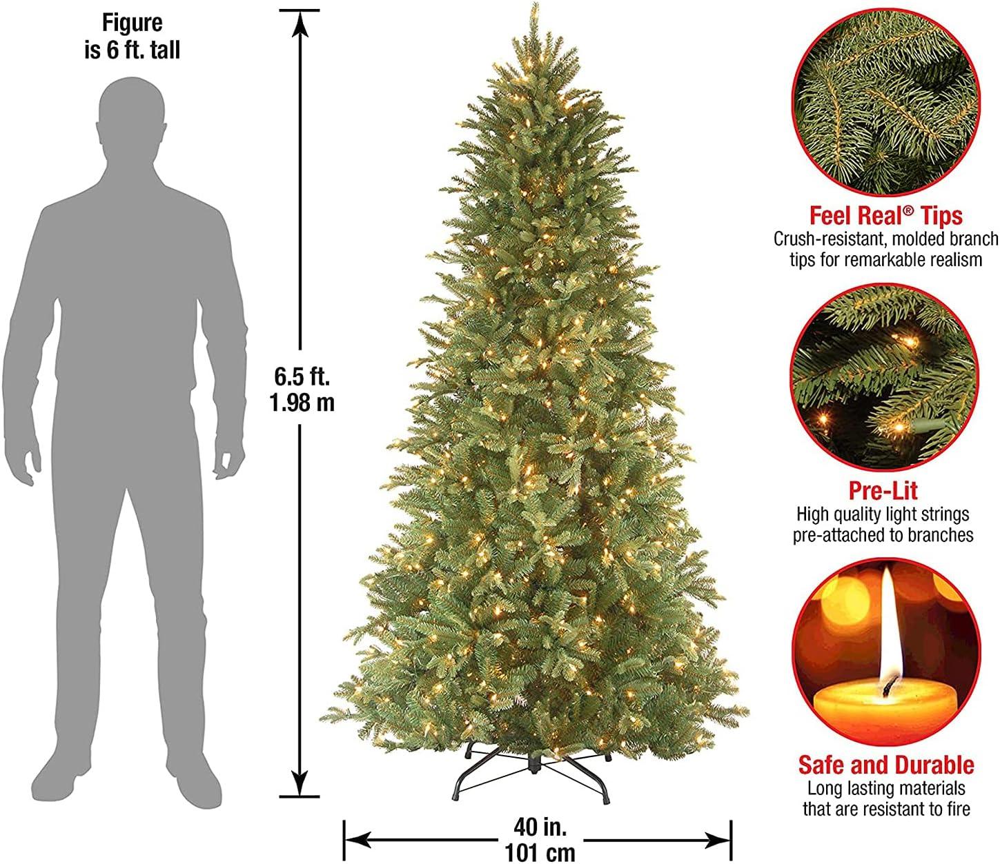 Prelit Slim Tiffany Fir Artificial Christmas Tree Clear Lights - National Tree Company