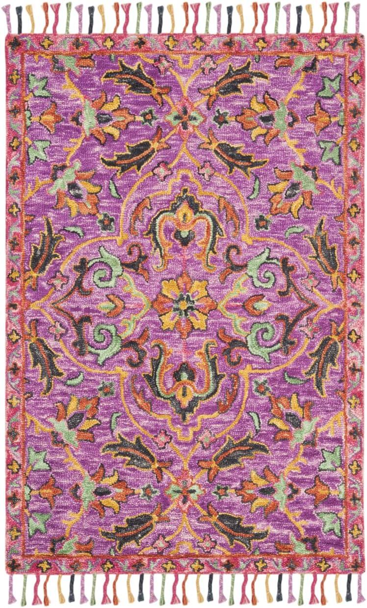 Blossom 4' x 6' Multicolor Wool Floral Handmade Area Rug