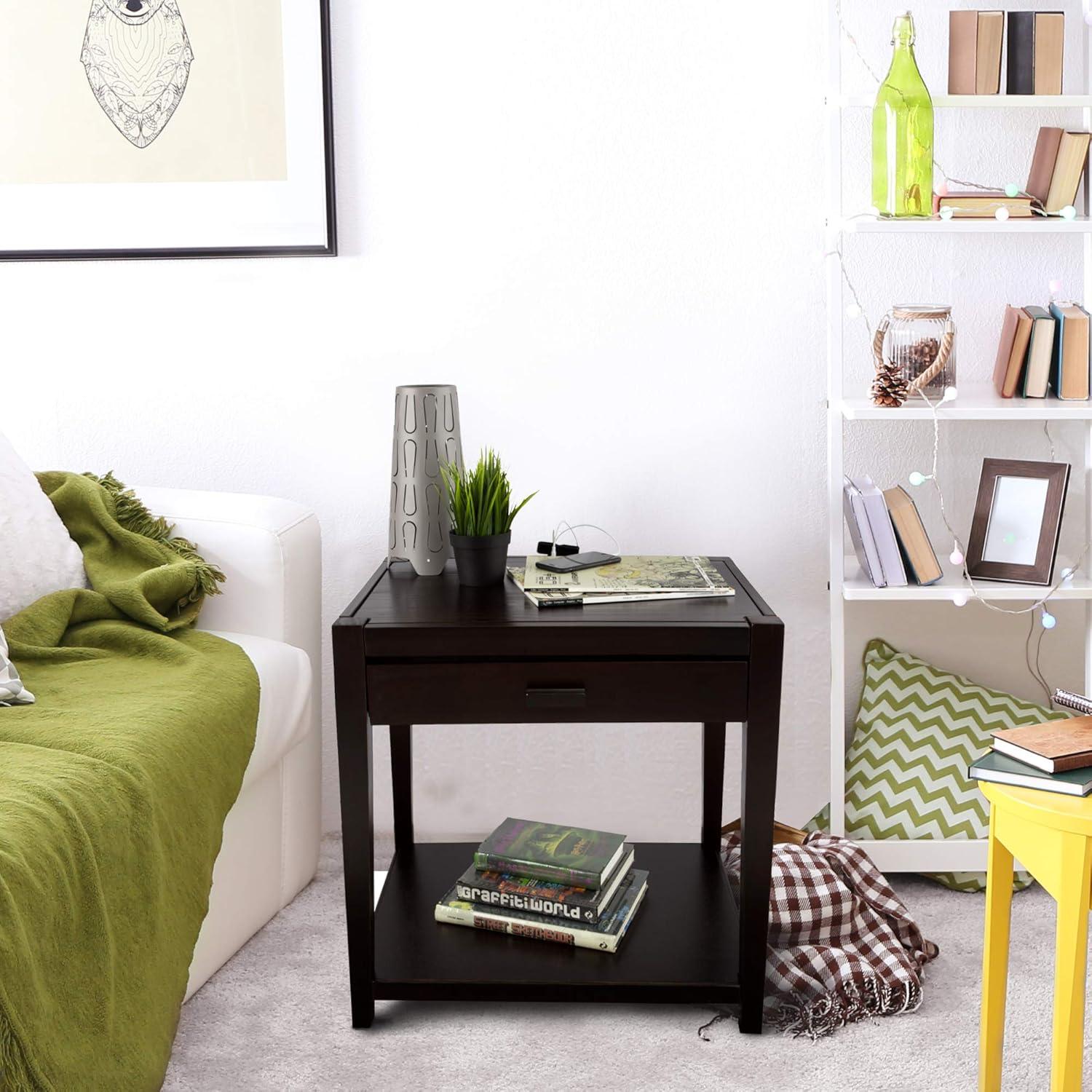 Casual Home Notre Dame Nightstand with USB Port, Espresso