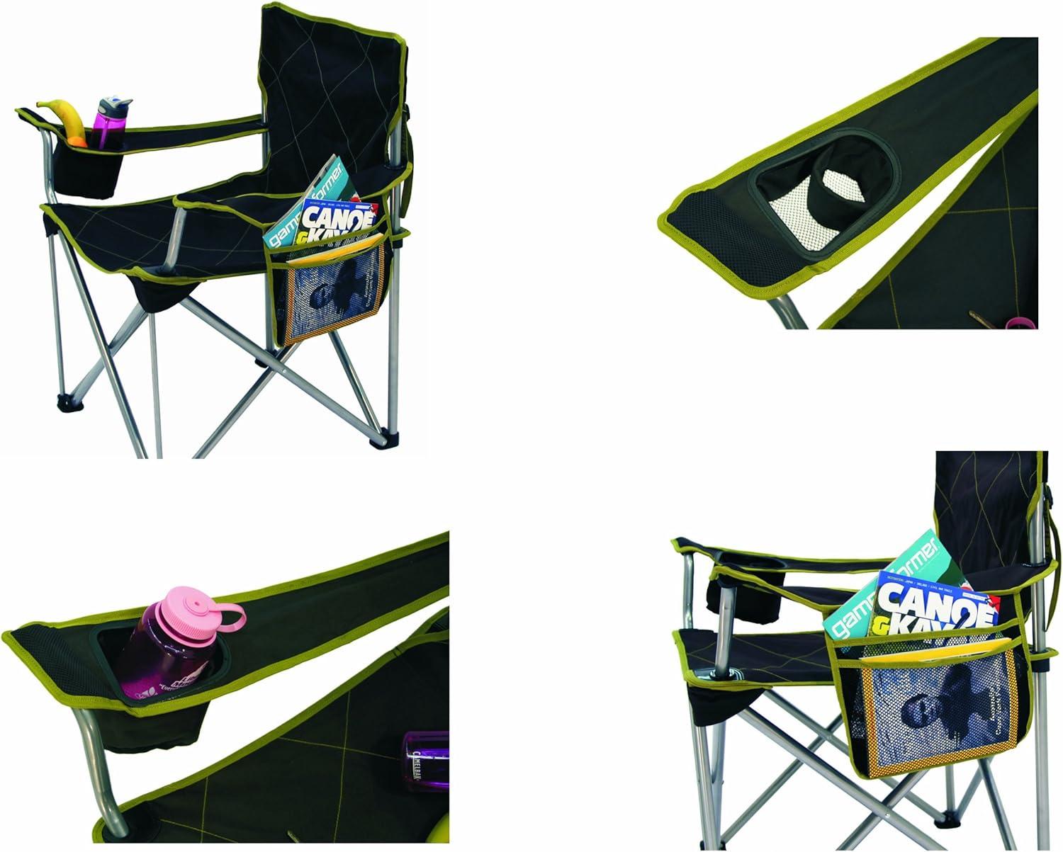 Kahuna Supreme Black Oversized Camping Chair with Armrests