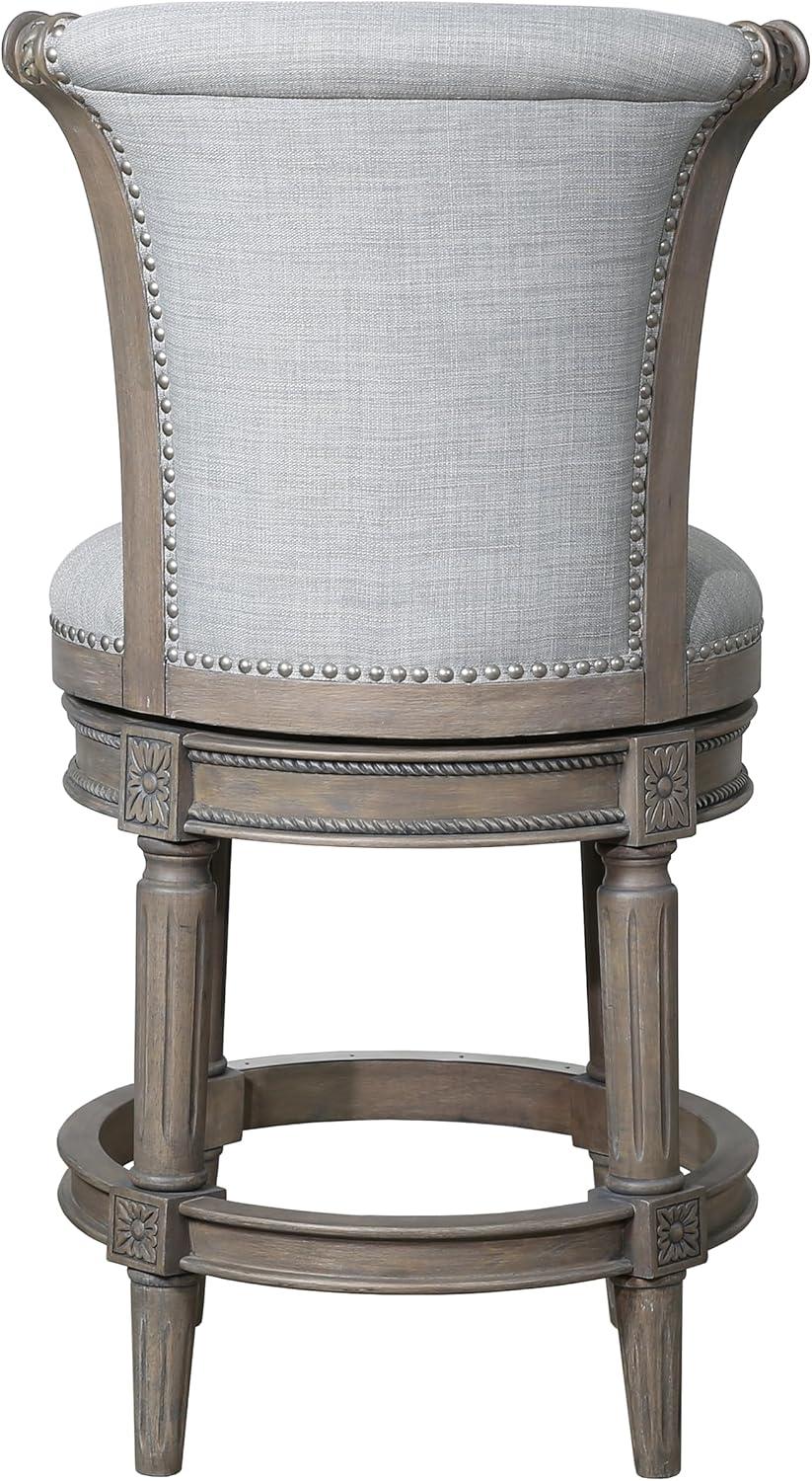 Ophelia & Co. Ted High Back Solid Wood Swivel Bar Stool