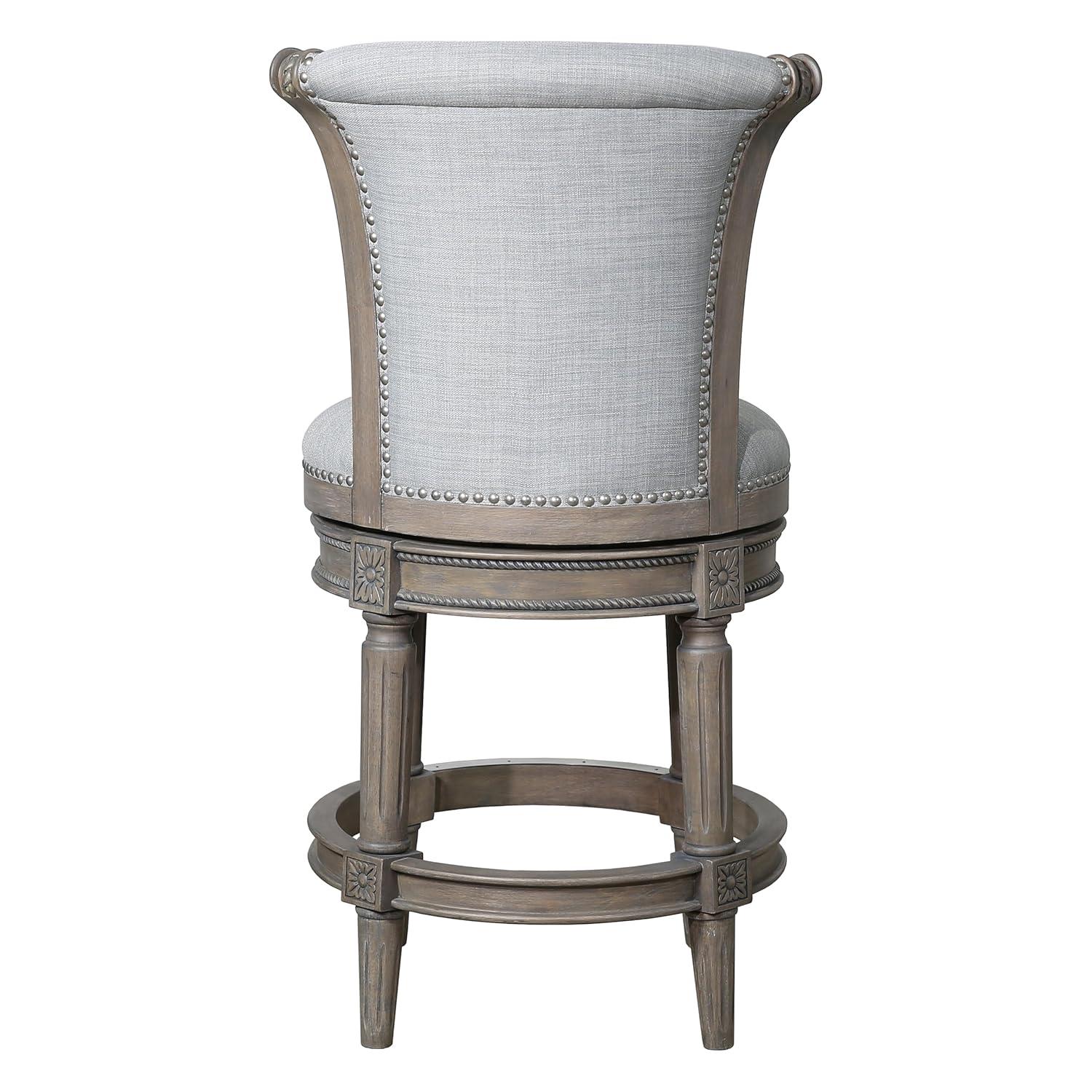Ophelia & Co. Ted High Back Solid Wood Swivel Bar Stool