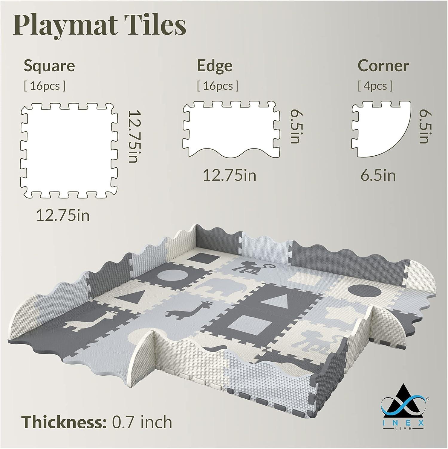 Soft Foam Baby Play Mat | Perfect Playmat for Tummy Time & Crawling - Extra Thick Padded Tiles Protect Infants & Toddlers from Hard Floors - With a Clean, Modern Design You&rsq