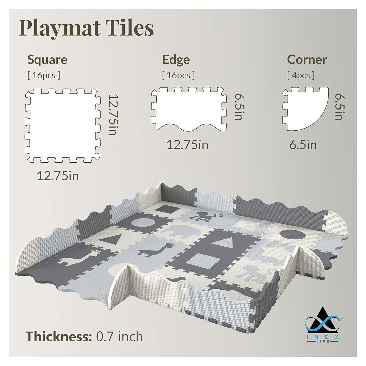 Soft Foam Baby Play Mat | Perfect Playmat for Tummy Time & Crawling - Extra Thick Padded Tiles Protect Infants & Toddlers from Hard Floors - With a Clean, Modern Design You&rsq