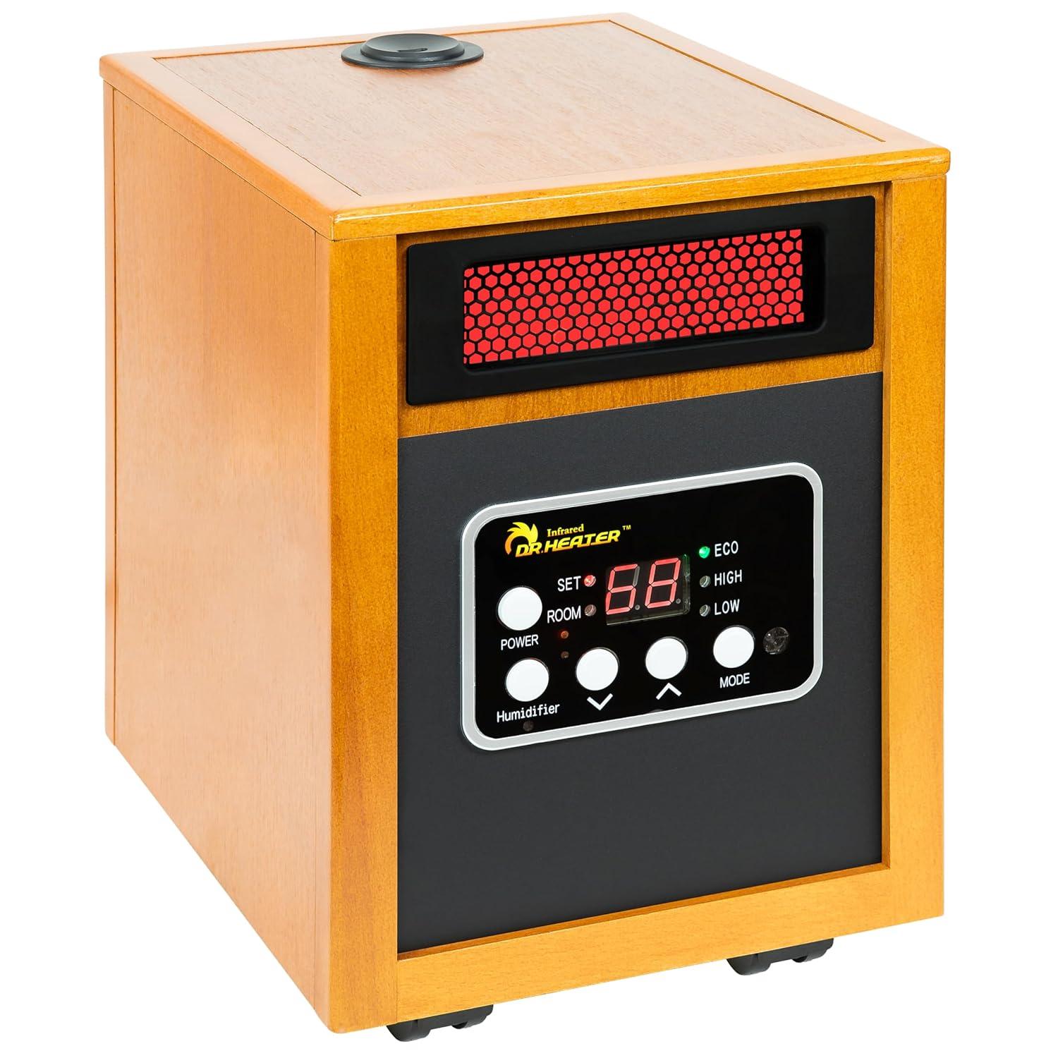 Dr. Infrared Heater DR. INFRARED HEATER DR-968H Indoor Portable Space Heater with Humidifier, 1500-Watt, Cherry