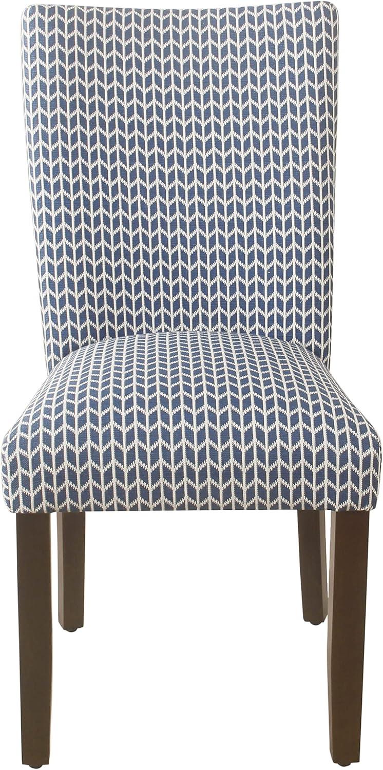 Set of 2 Parson Dining Chair Blue Geometric - HomePop: Cotton Upholstery, Foam Filled, Hardwood Frame