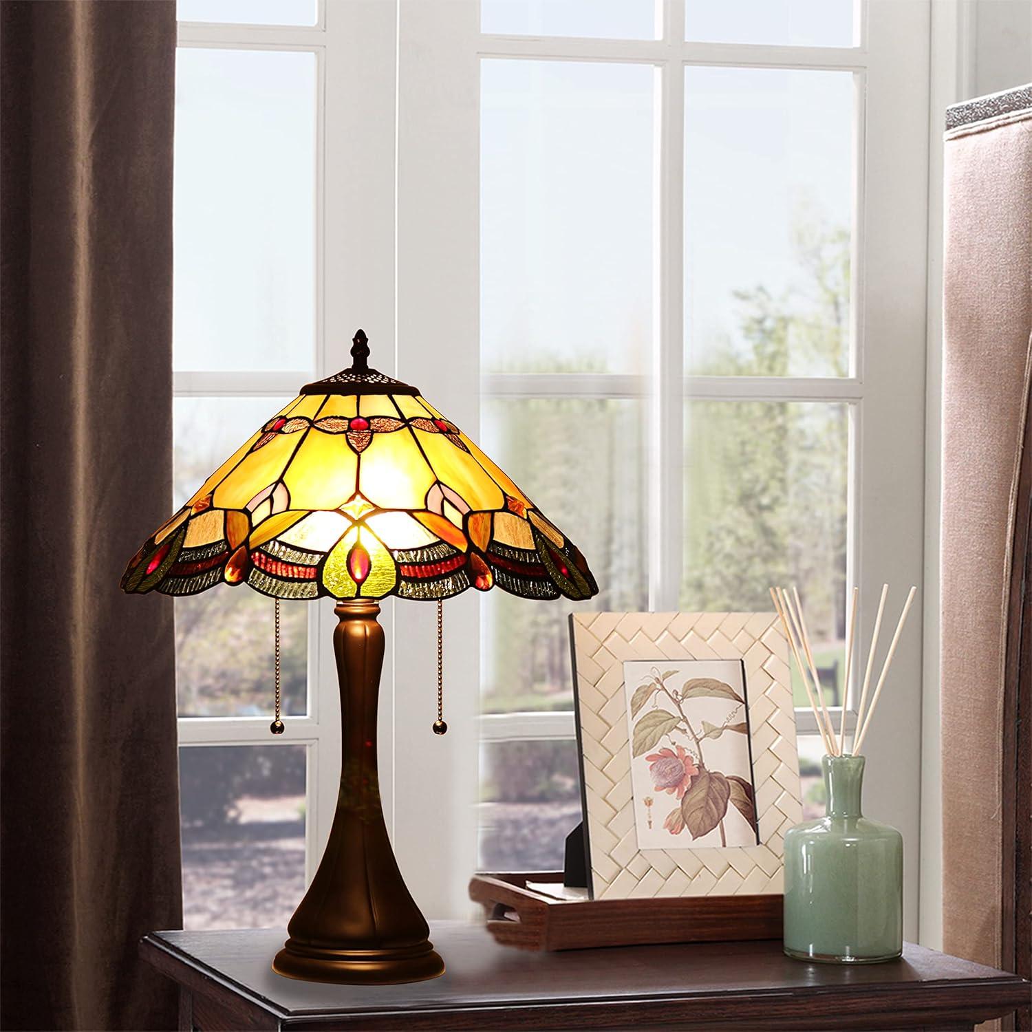 Chloe Lighting Jorgie Tiffany-style 2 Light Table Lamp 16" Shade