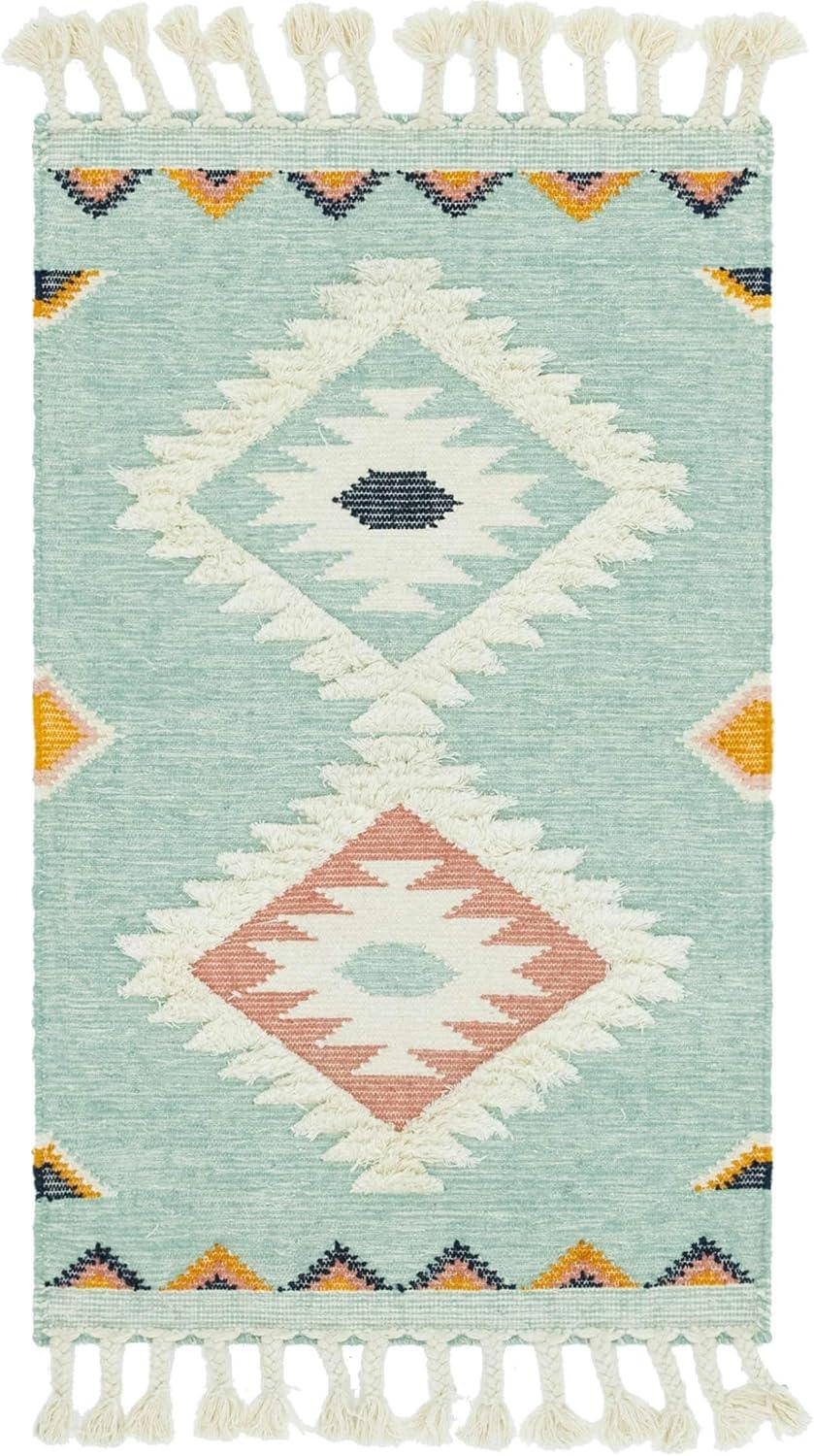 Unique Loom 3' 3 x 5' 1 Mesa Papago Light Aqua Area Rug