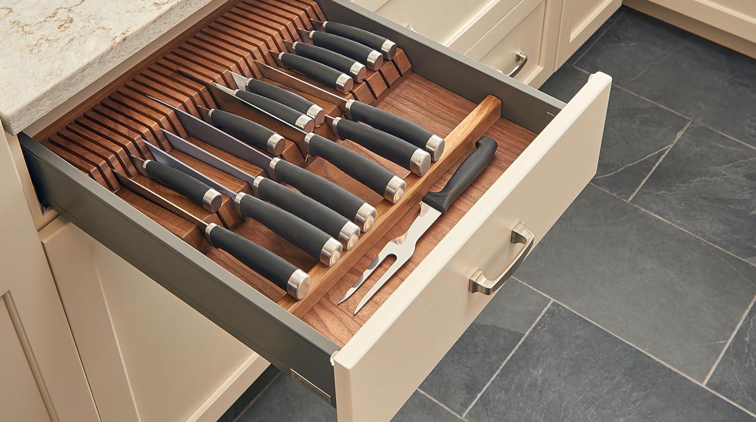 Rev-A-Shelf Rev-A-Shelf Walnut Trim To Fit Knife Block Drawer Insert Organizer