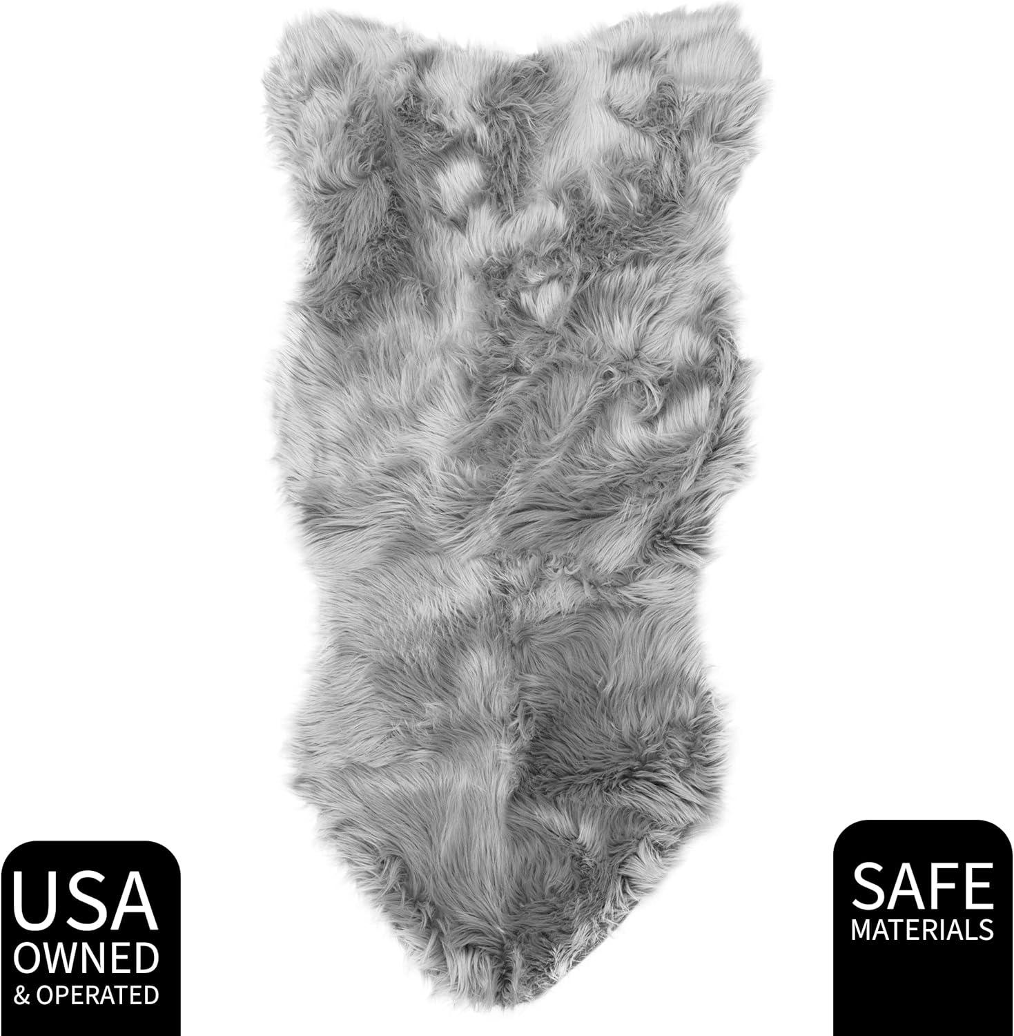 Super Area Rug Glam Solid Print Shag Area Rug, 2' x 4'