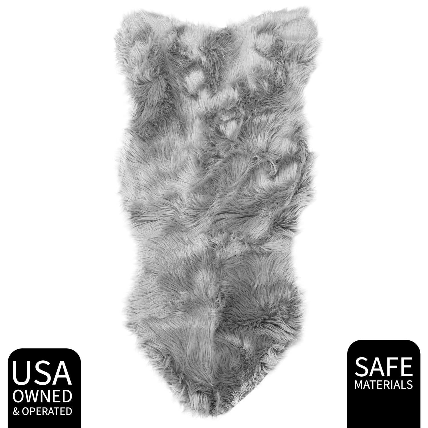 Super Area Rug Glam Solid Print Shag Area Rug, 2' x 4'