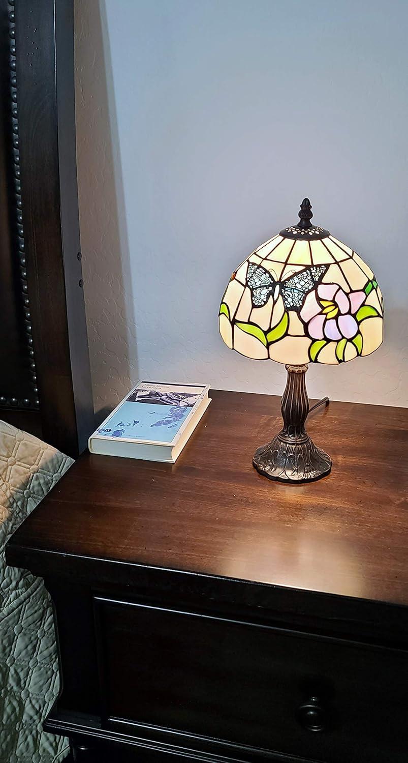Amora Lighting Tiffany Style Butterfly Table Lamp 15" Tall
