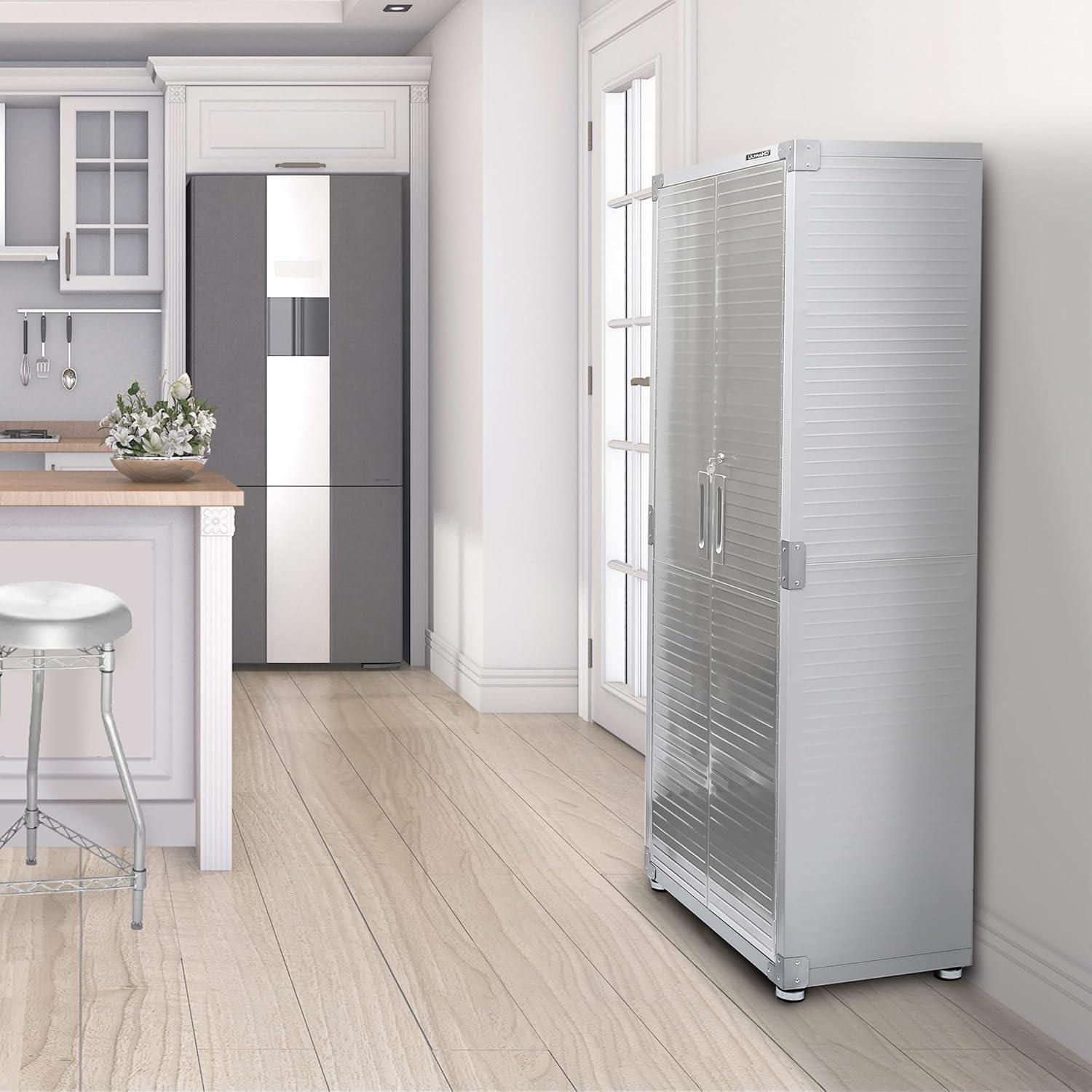 Seville Classics UltraHD Steel 2-Door Lockable Garage Storage Cabinet, 36 x 24 x 72, Granite Gray