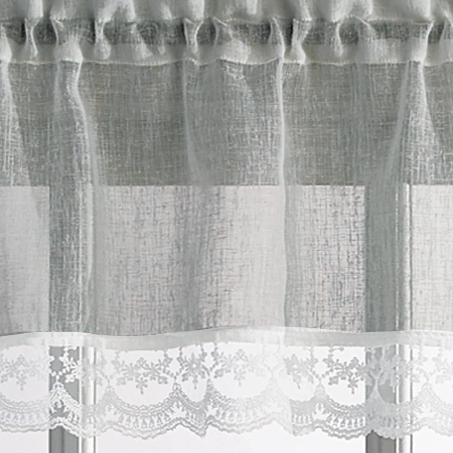 Rosalind Wheeler Juniata Tailored 55'' W Kitchen Curtain in Gray (Set of 3)