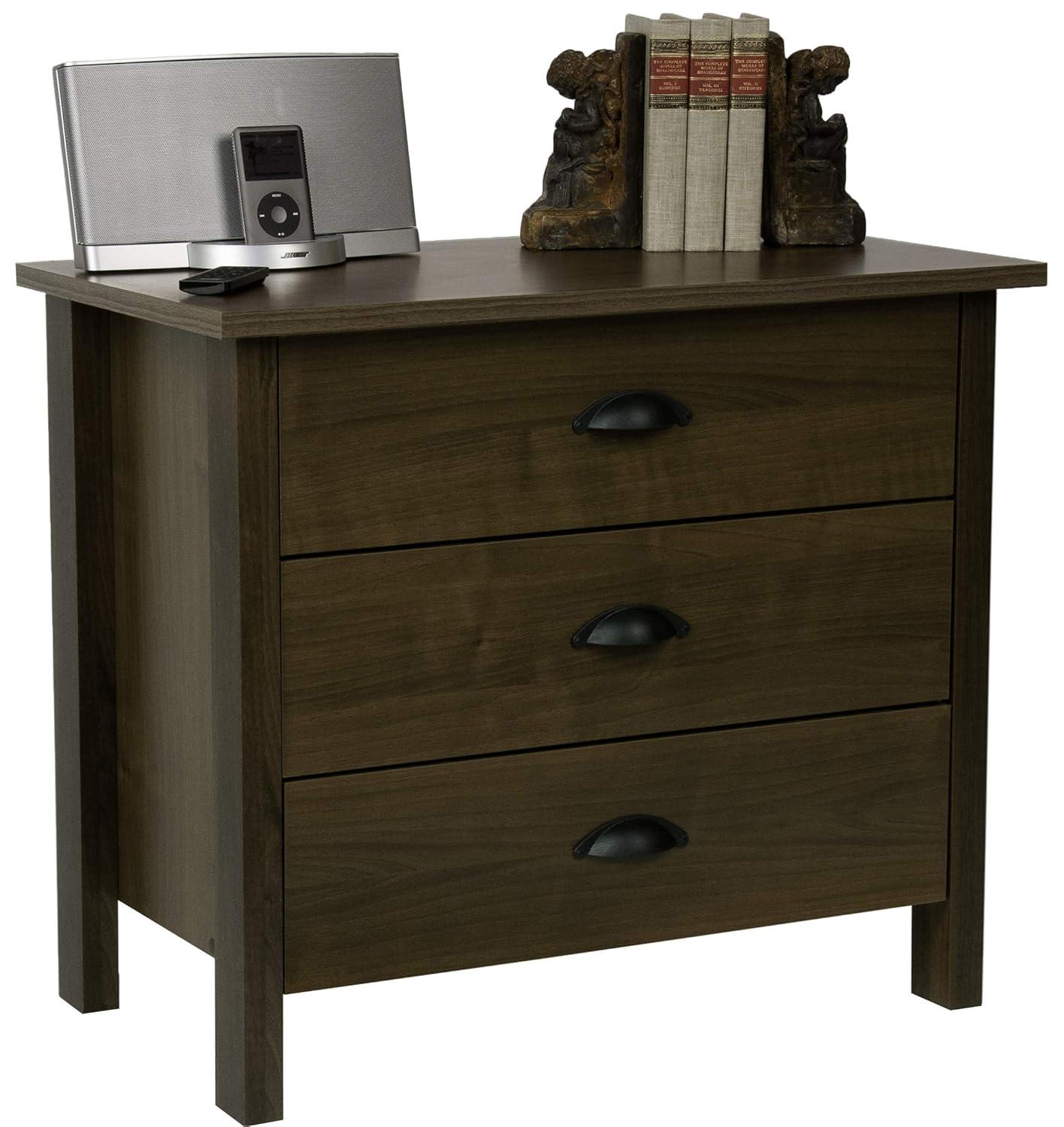 Jiowenm 3 Drawer Nouvelle Chest Walnut