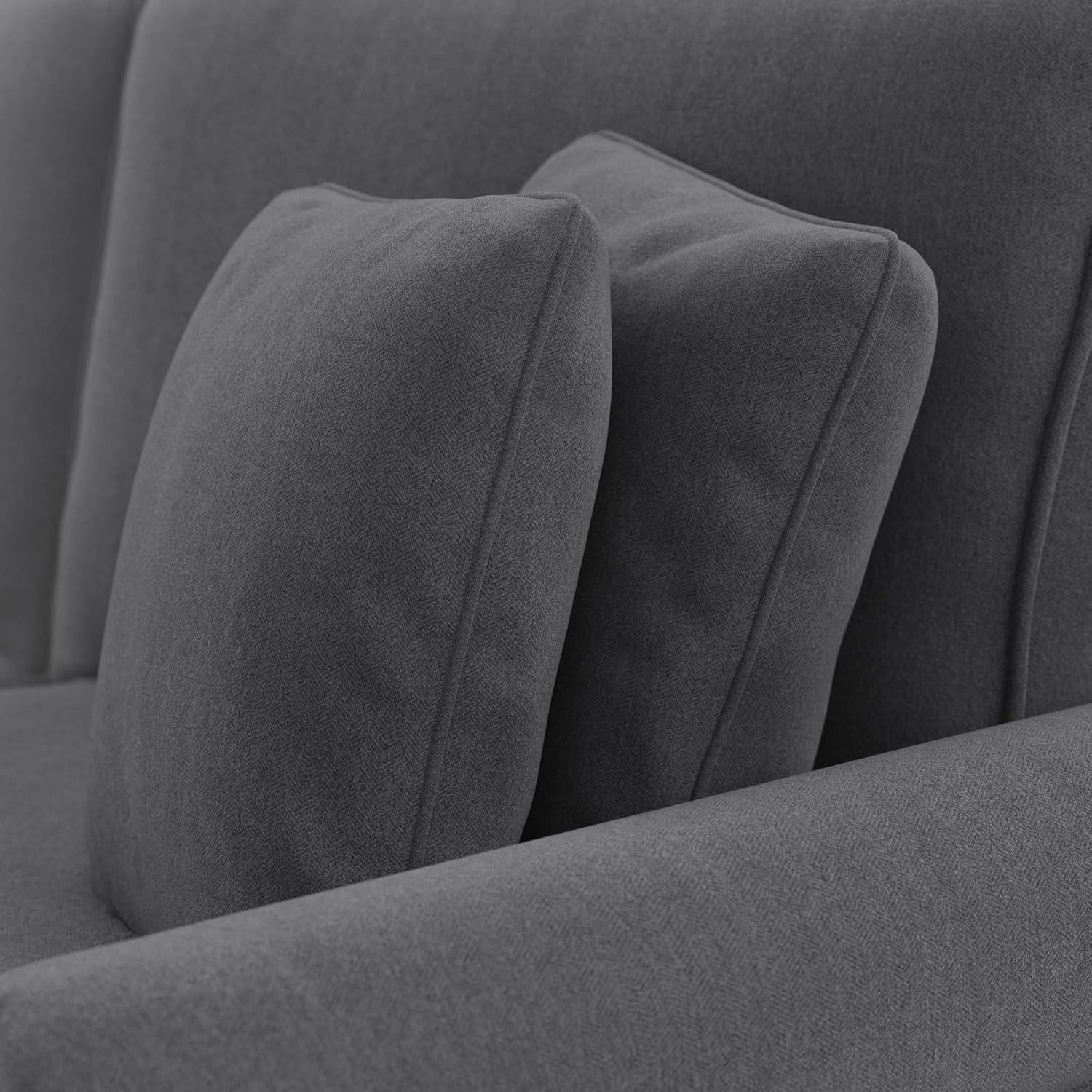 Coventry 85W Large Living Room Sofa in Charcoal Gray Herringbone Fabric