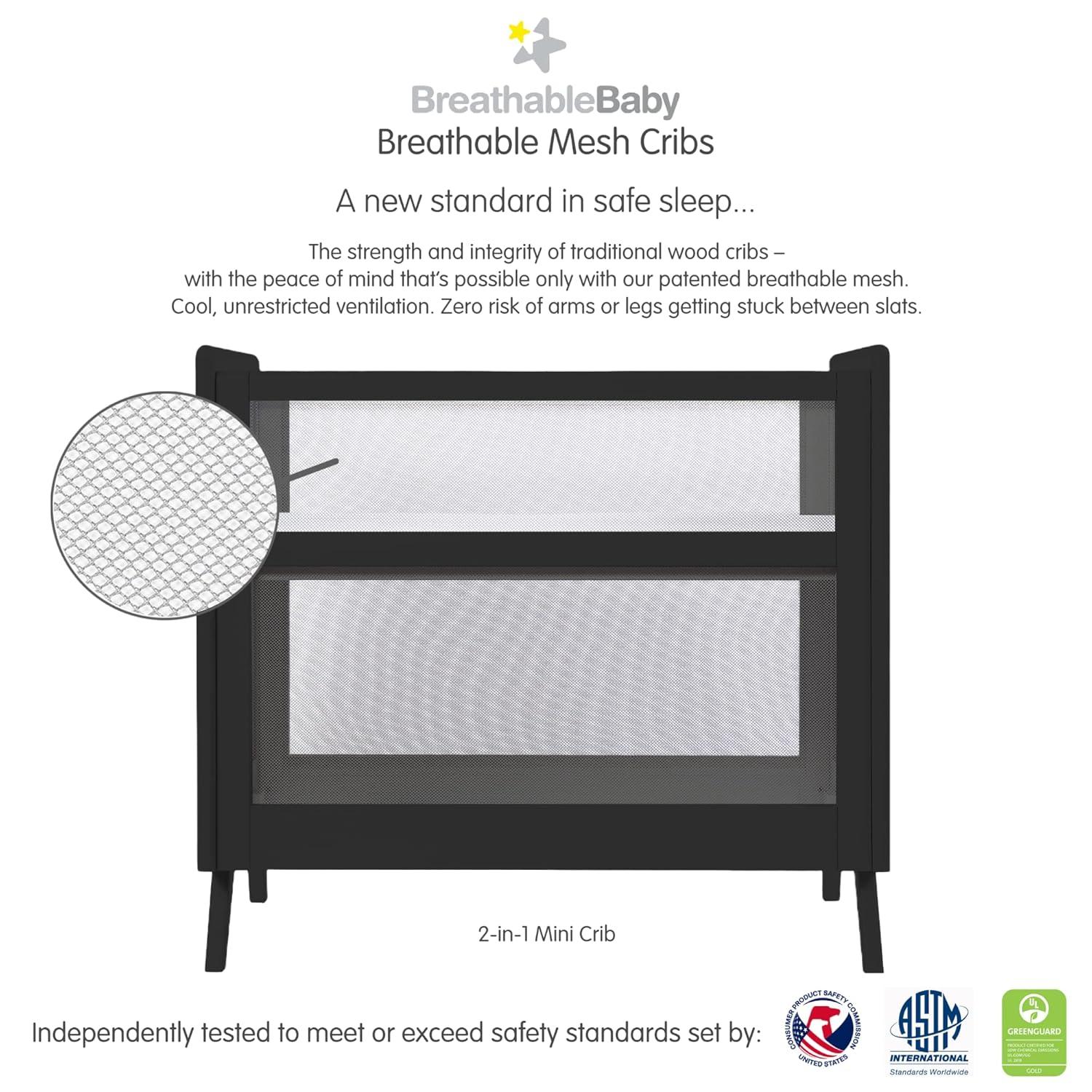 BreathableBaby Breathable Mesh 2-in-1 Mini Crib, Greenguard Gold Certified & Reviews | Wayfair
