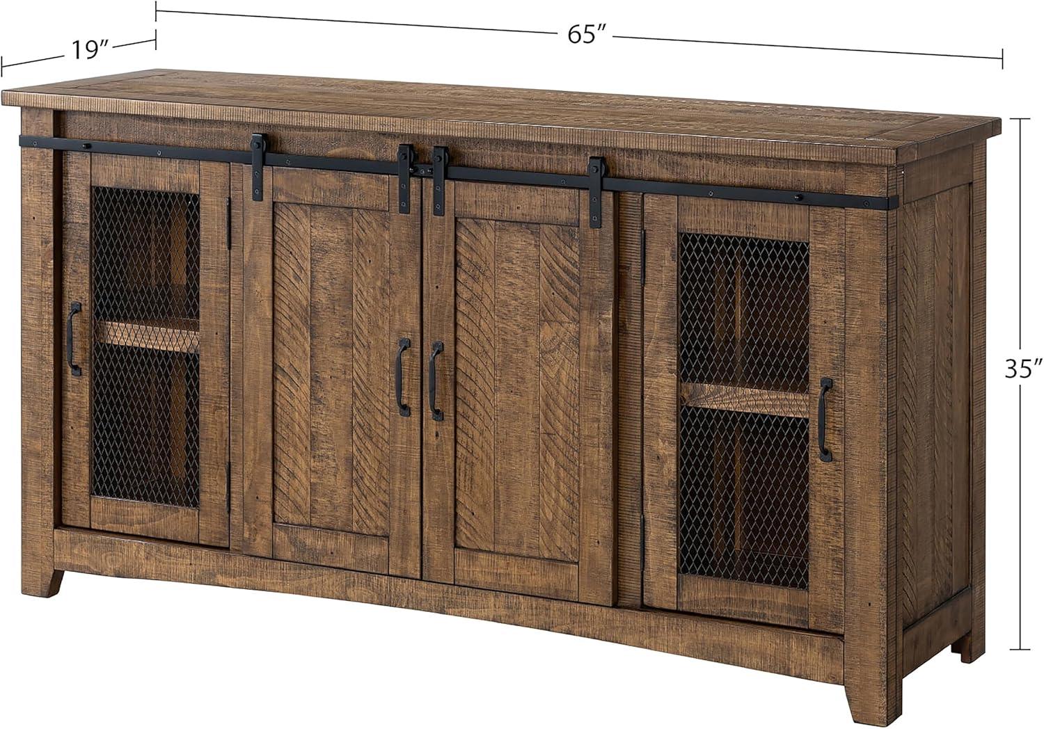 Chesapeake Solid Wood TV Stand Natural Brown Finish - Martin Svensson Home