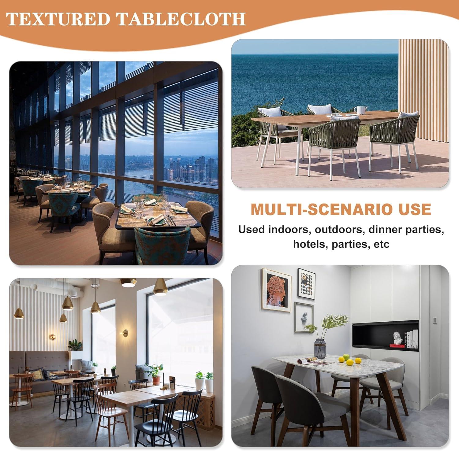 2 Pack Burgundy Tablecloth Rectangular - 60x120 Inch - Linen Textured Table Cloth Wrinkle Free Washable Decorative Fabric Table Cover for Buffet Banquet Parties Event Holiday Dinner