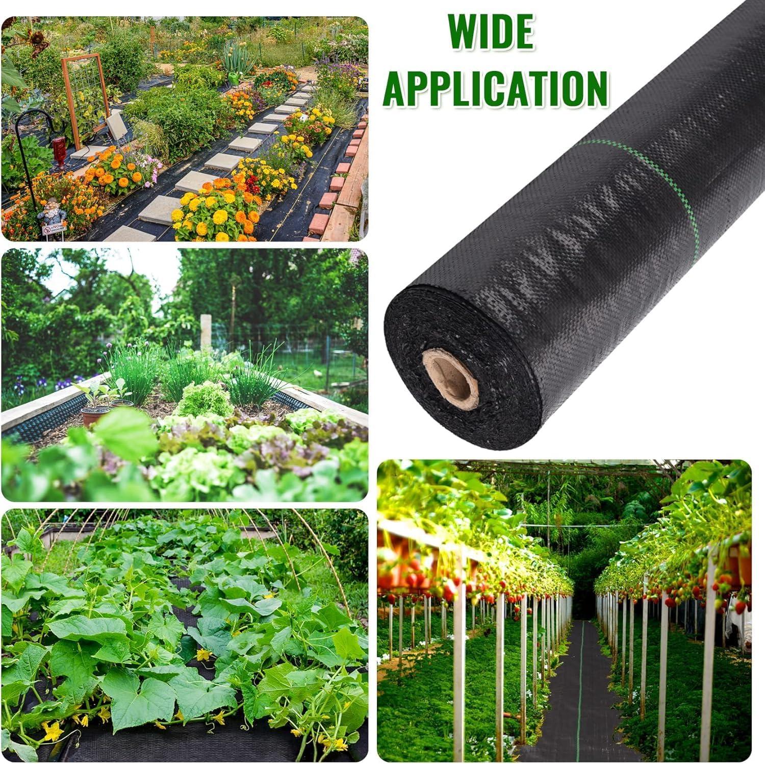 4ft x 100ft Black Heavy Duty Weed Barrier Landscape Fabric