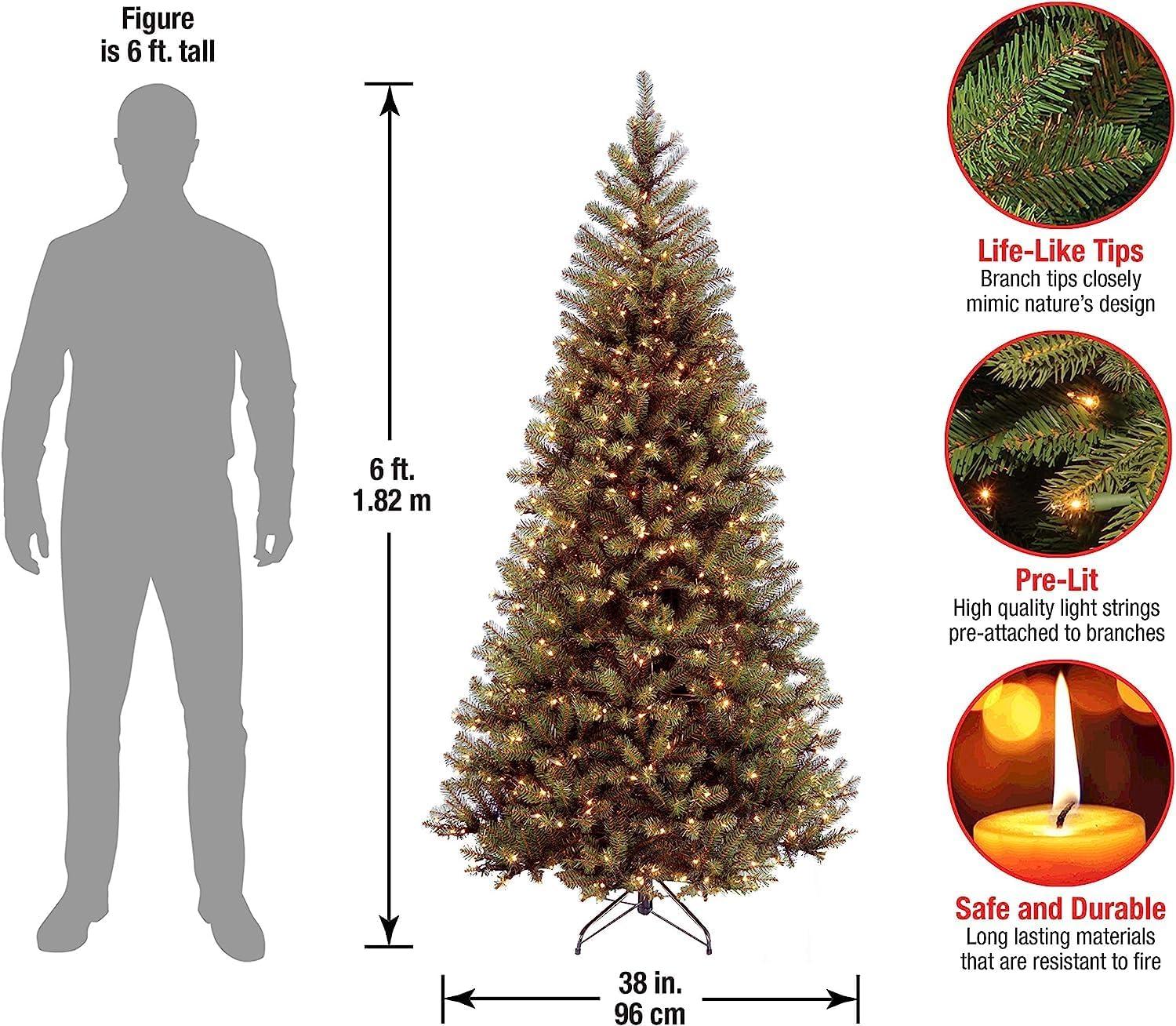 Prelit Slim Aspen Spruce Artificial Christmas Tree Clear Lights - National Tree Company