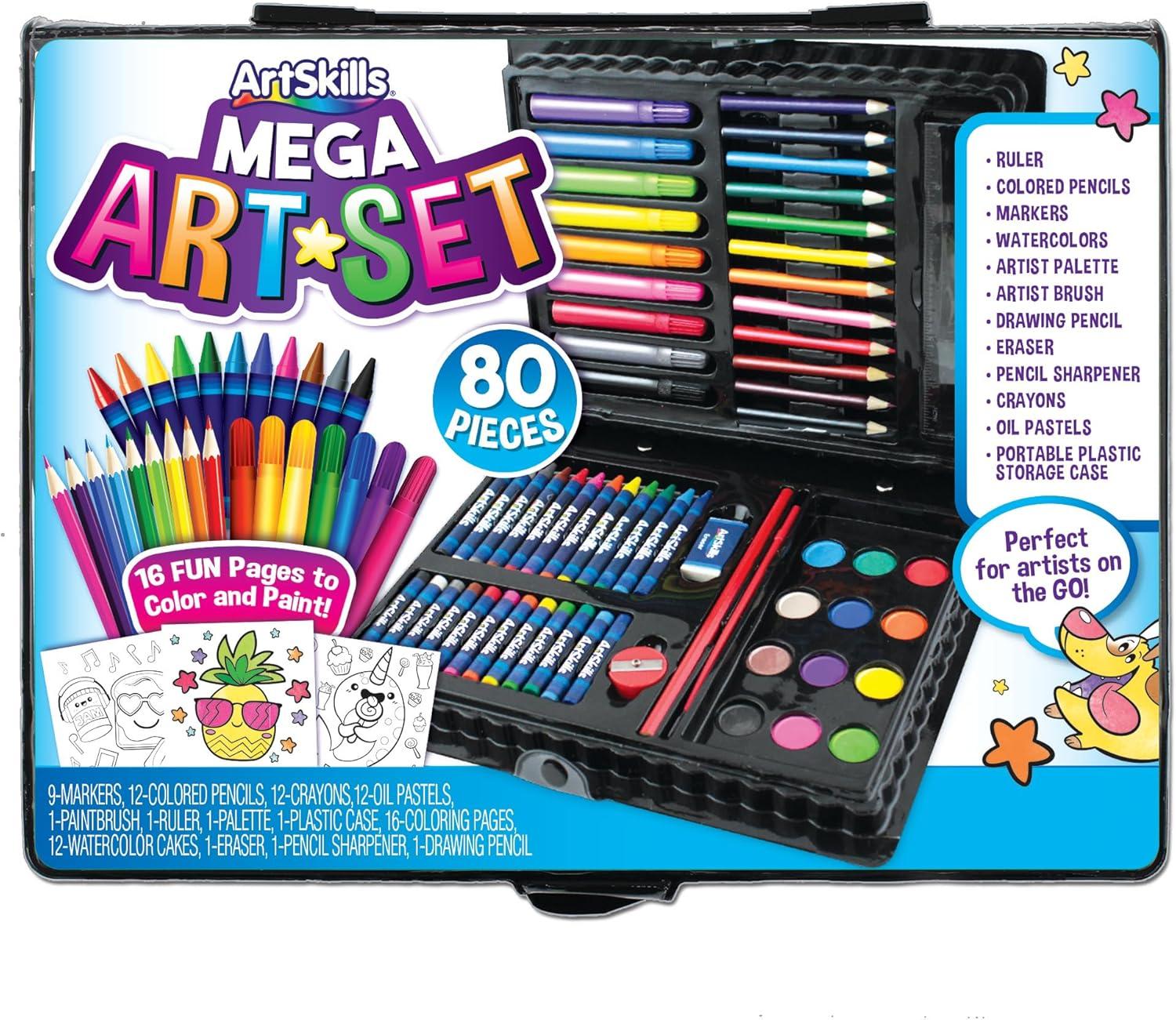 ArtSkills Multi-Medium Complete Art Kit for Beginner Unisex Kids and Teens, Drawing Set, 80 Pieces