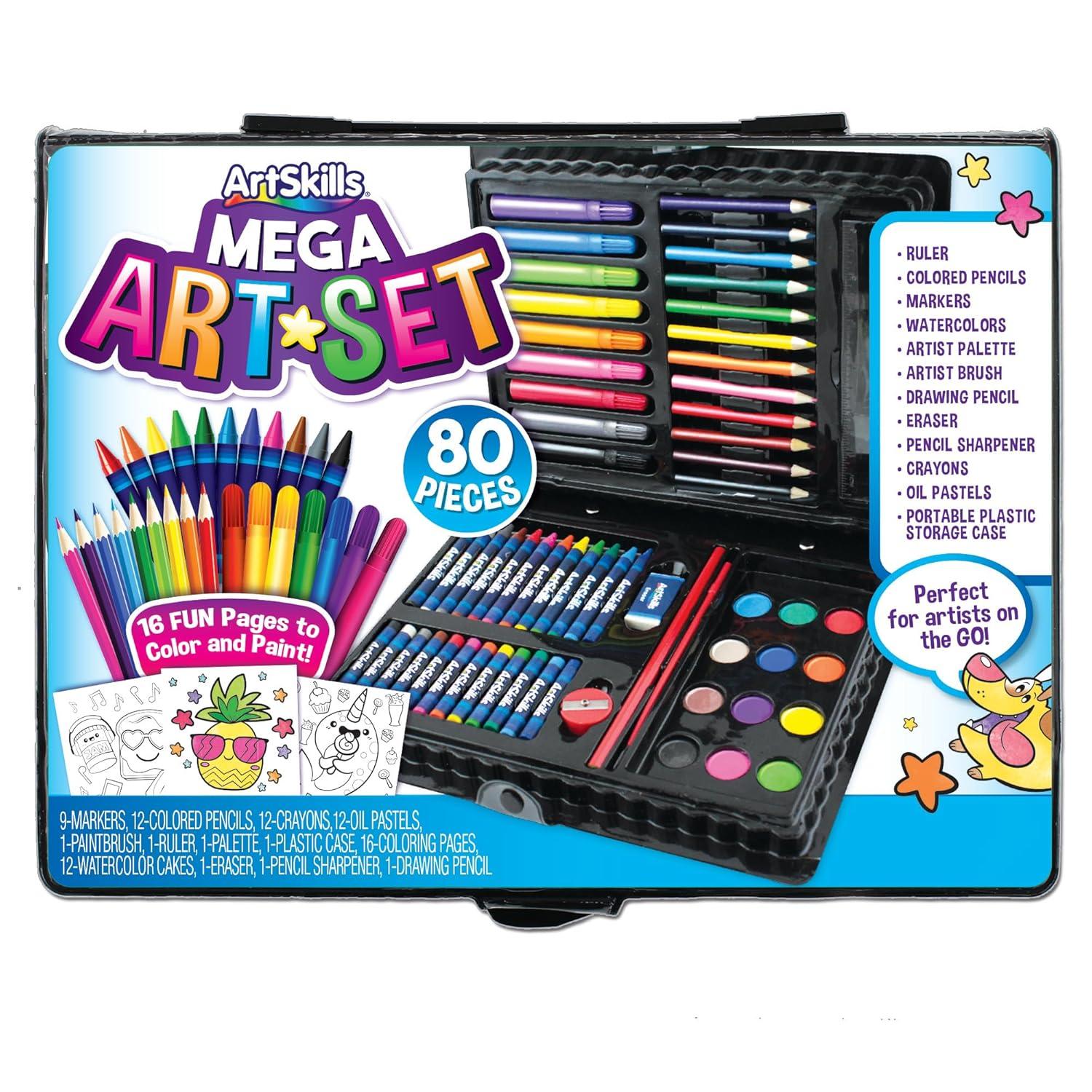 ArtSkills Multi-Medium Complete Art Kit for Beginner Unisex Kids and Teens, Drawing Set, 80 Pieces